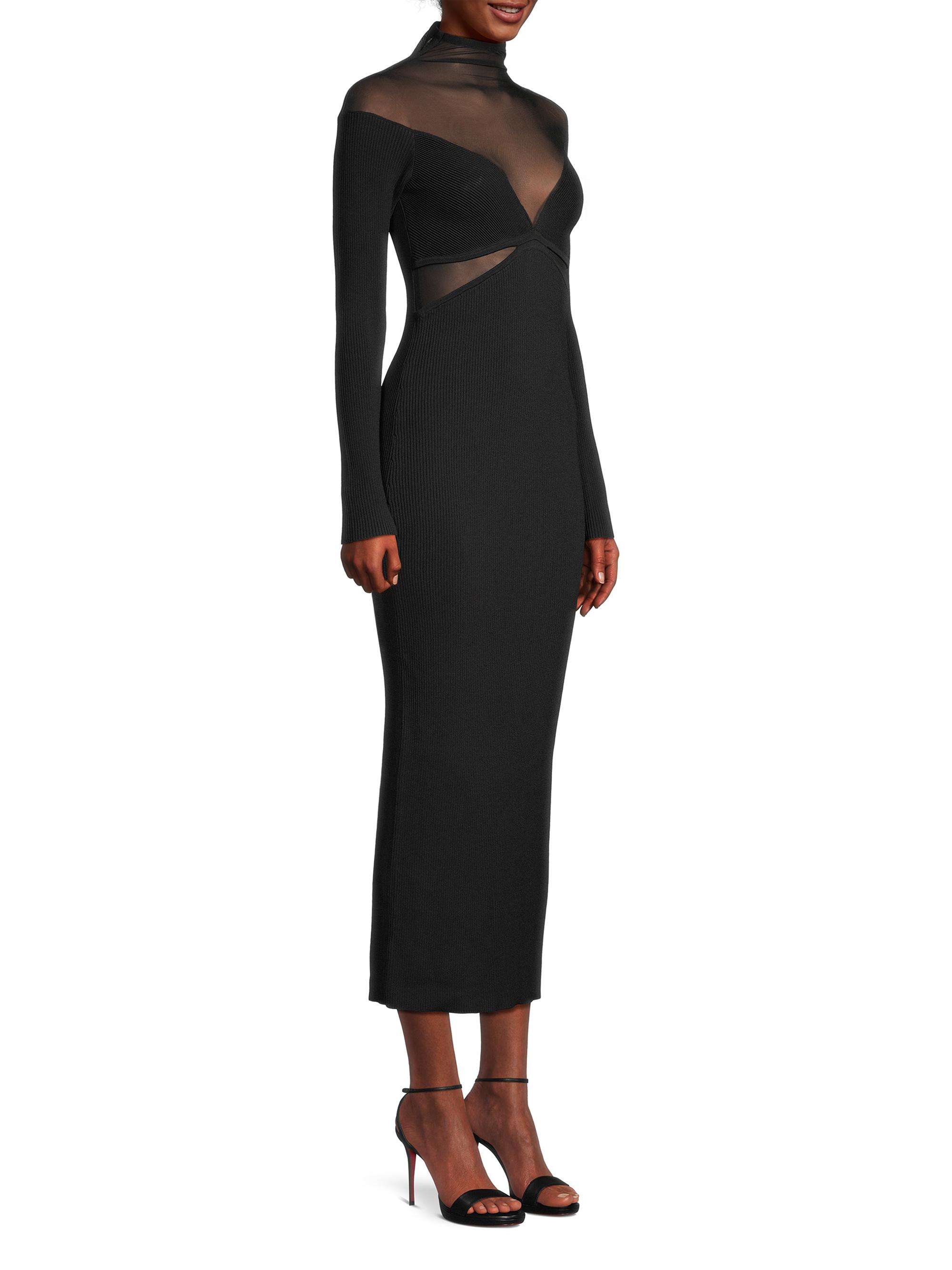 Bardot Aperol Mesh Knit Midi Dress | Saks Fifth Avenue