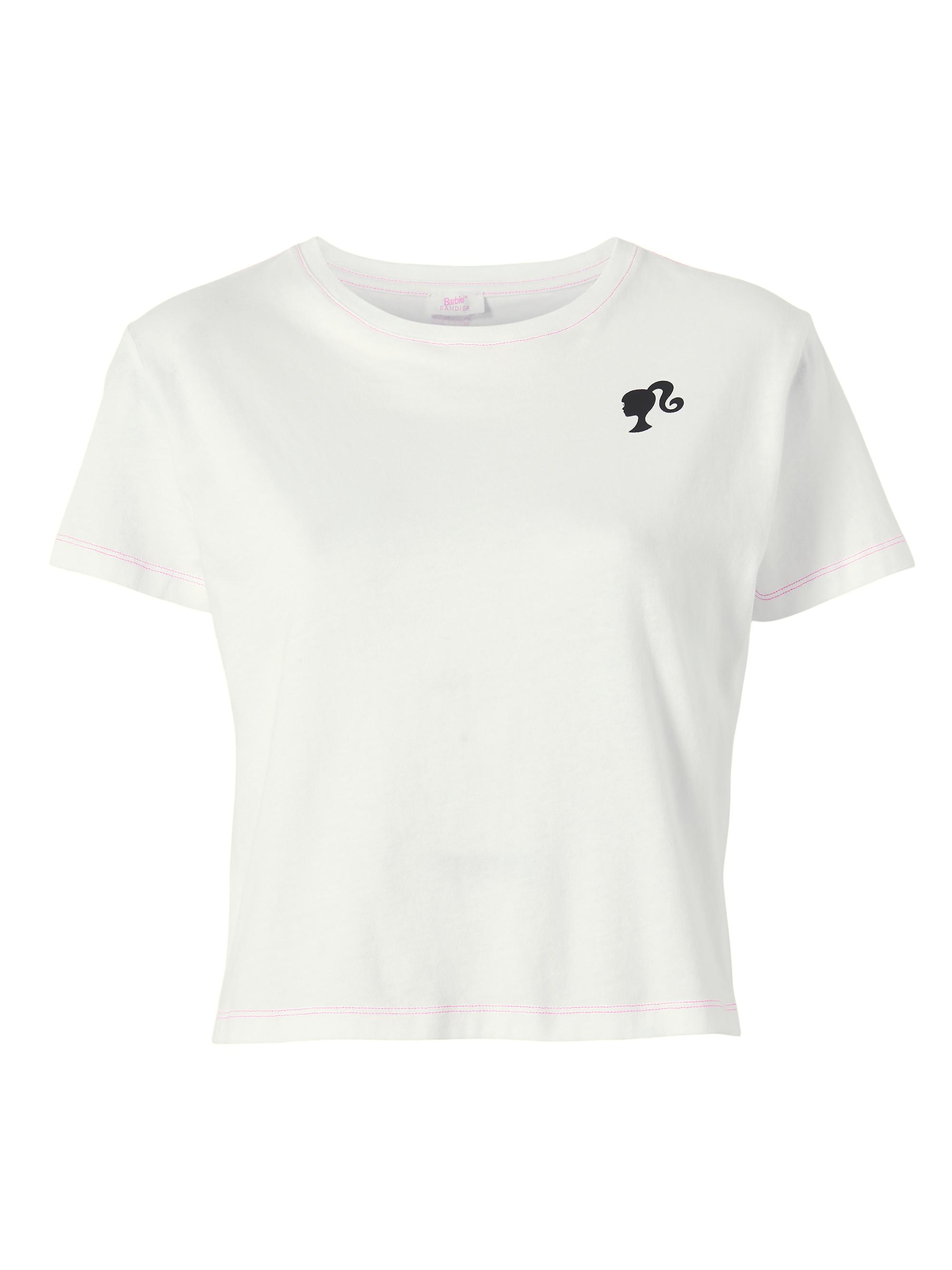Bandier Women's  x Barbie Boxy Crop T-Shirt - White