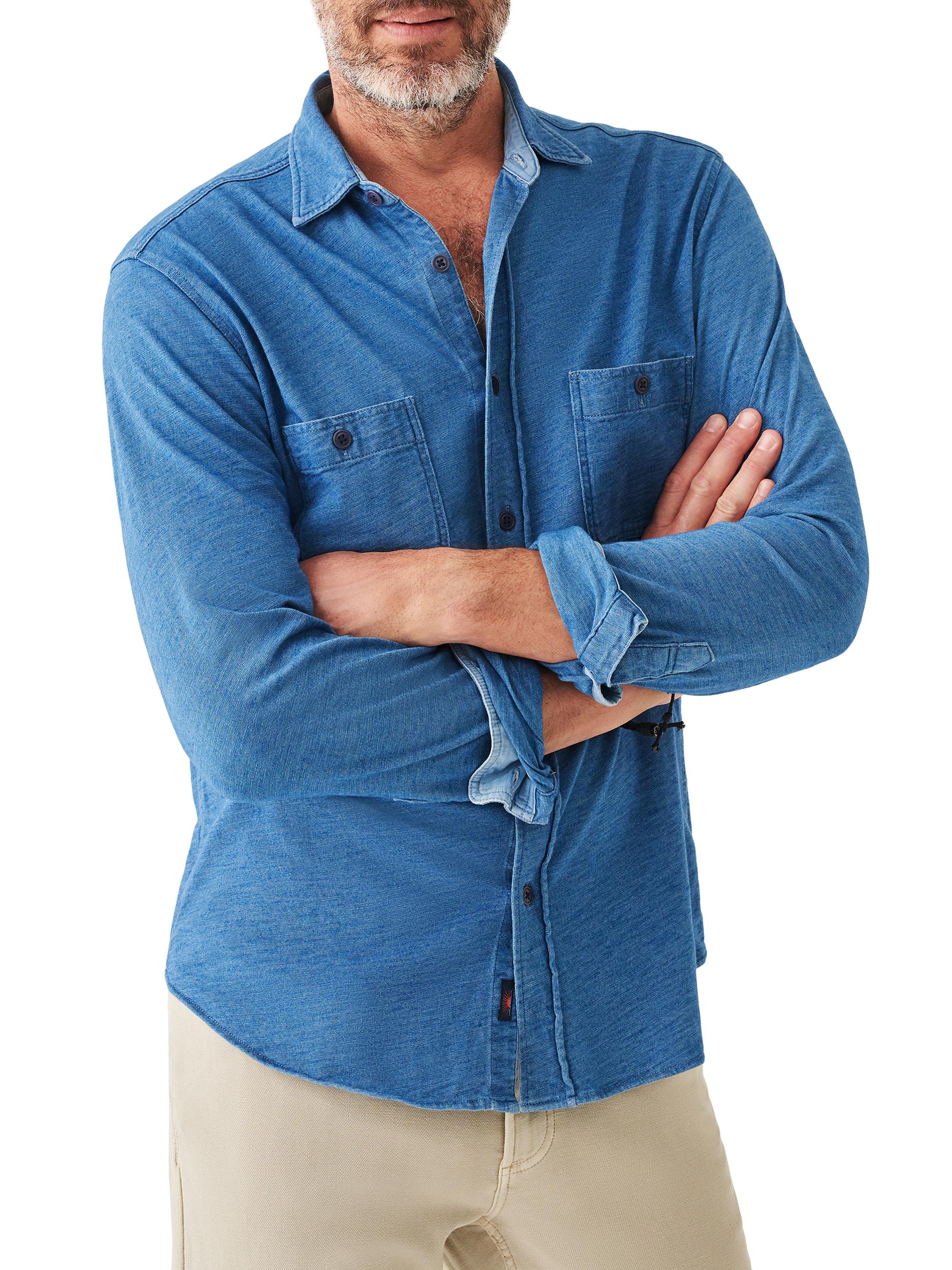 Faherty Brand Men's Knit Seasons Shirt Indigo