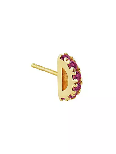 Objet-a Asymmetrical Curb Chain Earrings, Ruby