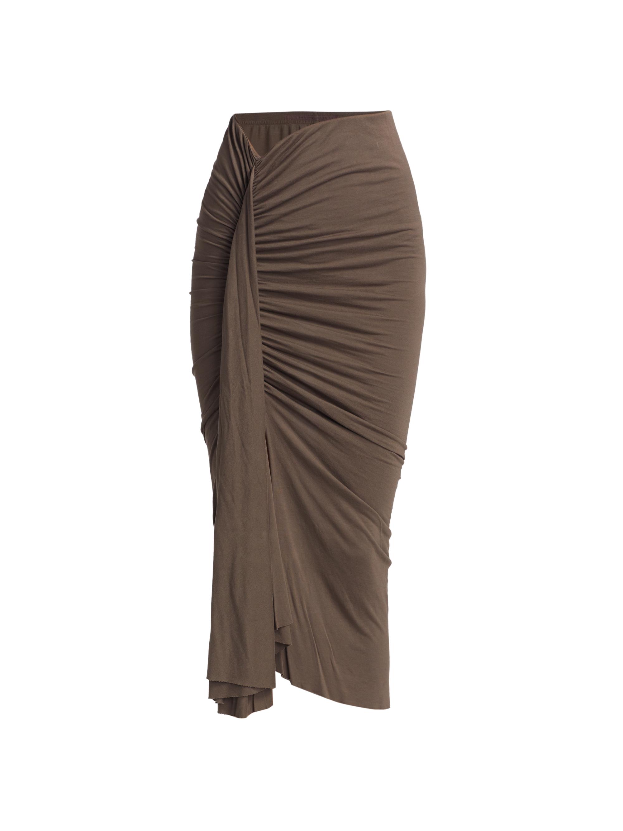 Rick Owens Women's Fog Draped Jersey Column Skirt - Dust