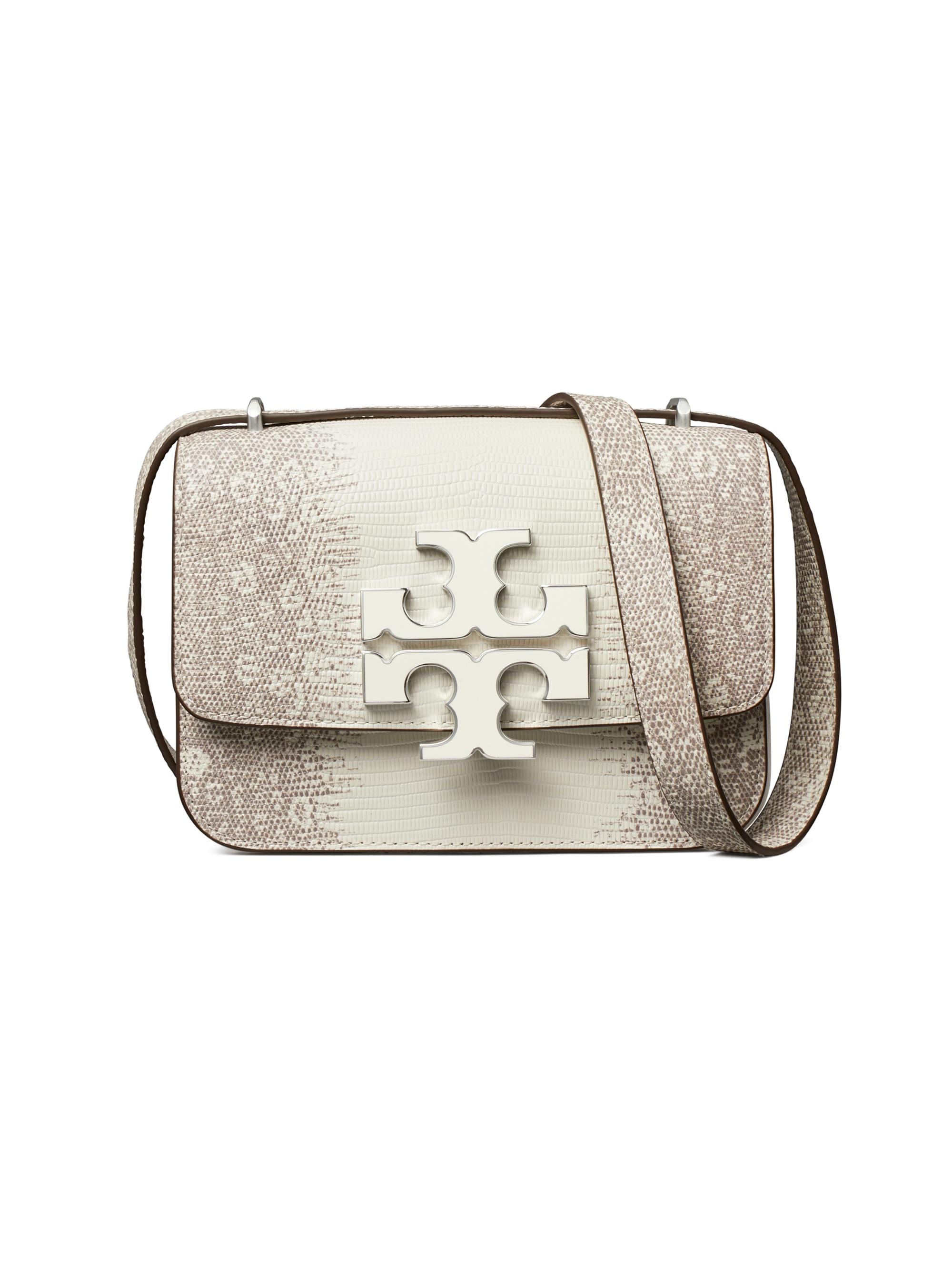 Tory Burch Women's Eleanor Lizard-Embossed Leather Convertible Shoulder Bag - Cool White