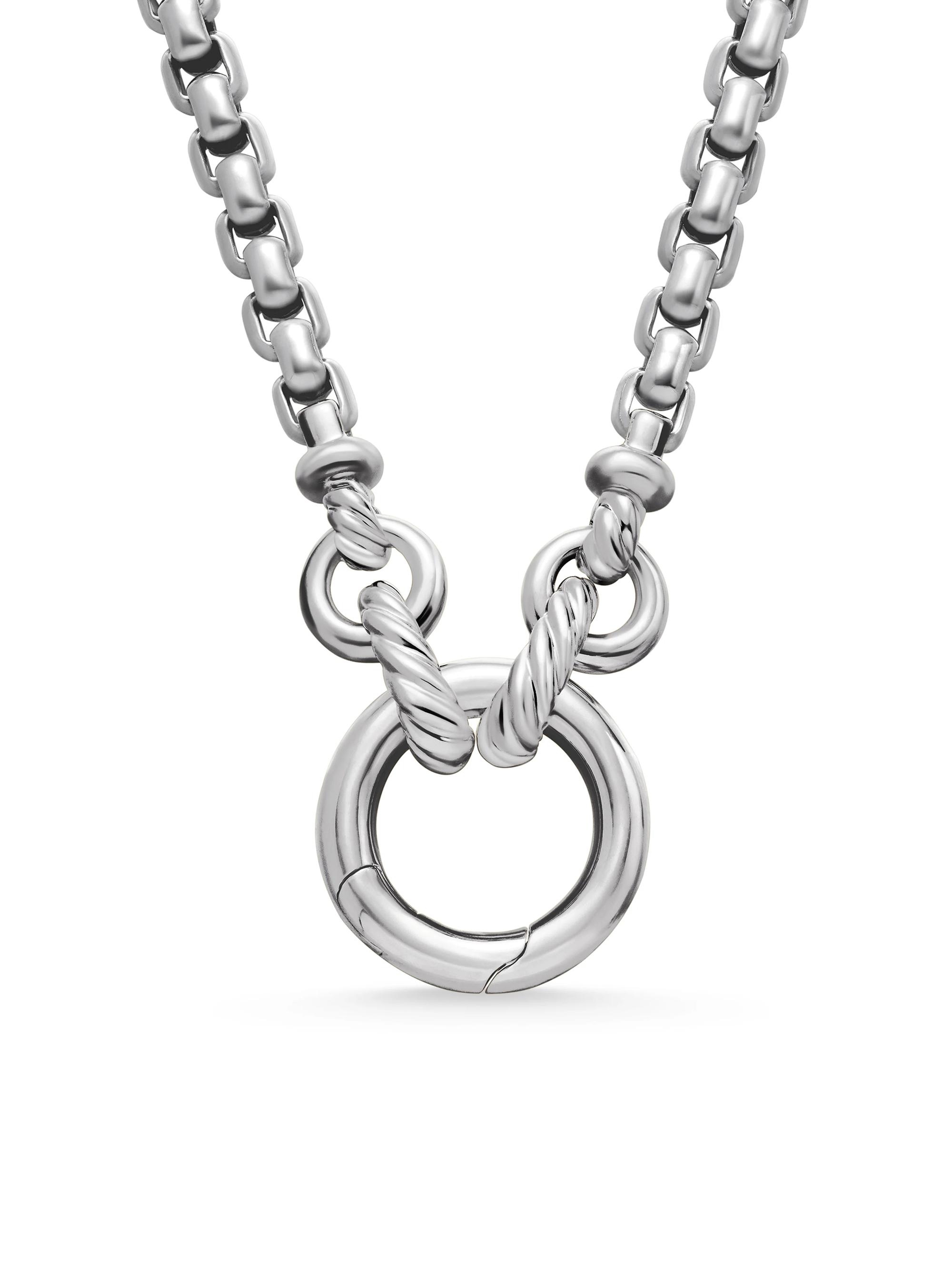 David Yurman Women's Smooth Amulet Vehicle Box Chain Necklace in Sterling Silver, 3.6mm - Silver