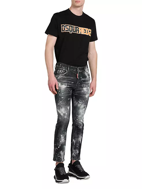 Shop Dsquared2 Bleached Skater Jeans | Saks Fifth Avenue