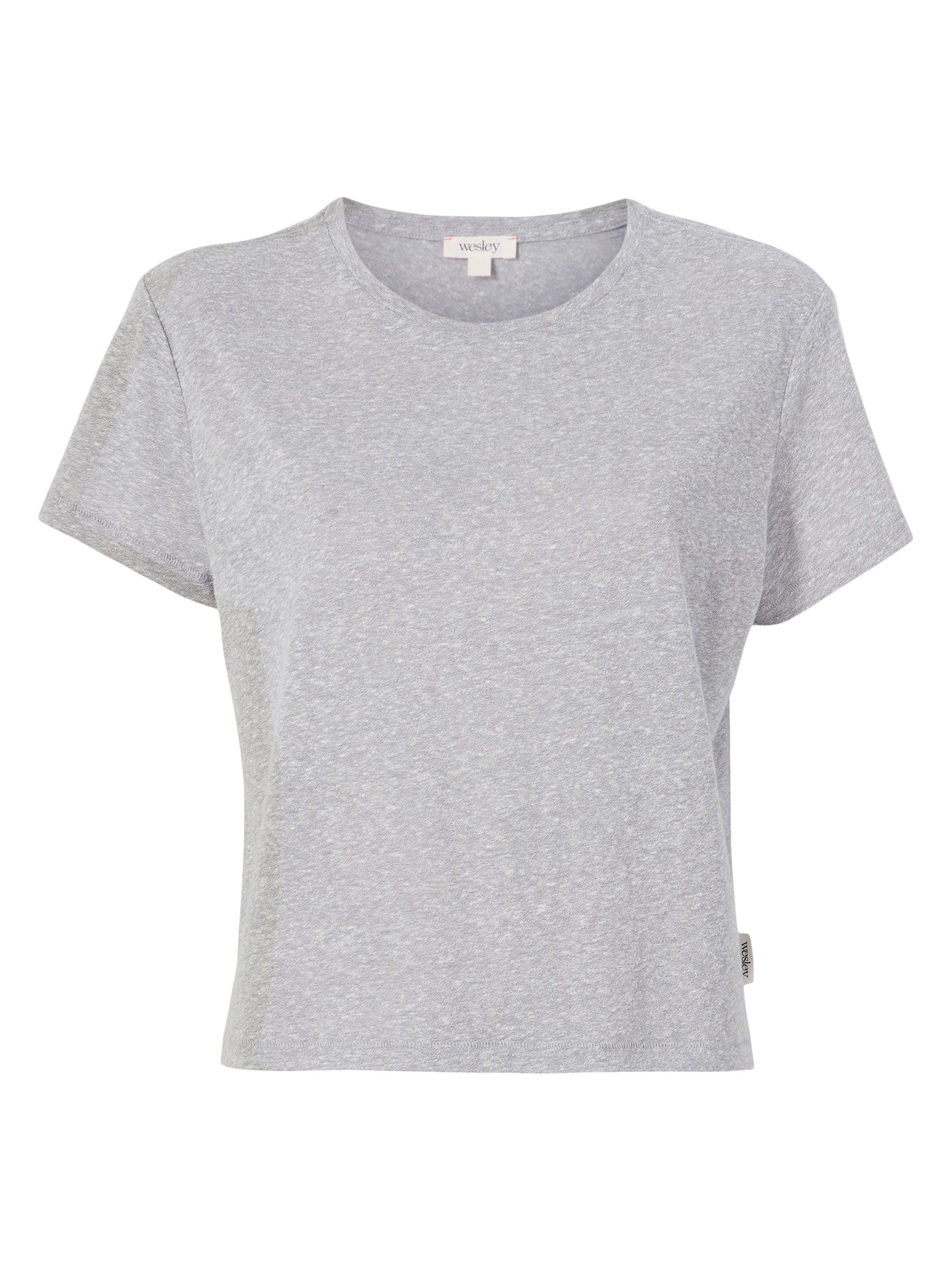 Bandier Women's Wesley Bowery Boxy Heathered Cotton Tee - Heather Ash Tri Blend