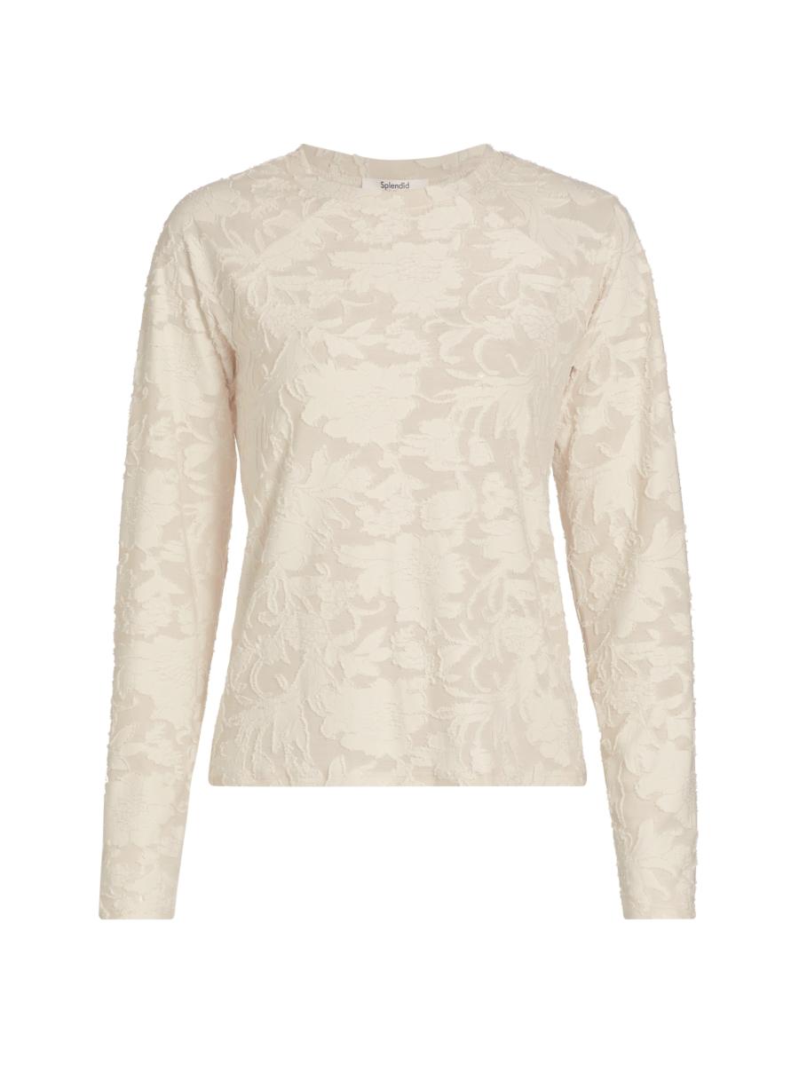 Tシャツ・カットソー AECA WHITE MORNING CAFE LONG SLEEVENAVY Splendid Cecelia Floral Long-Sleeve T-Shirt | Saks Fifth Avenue