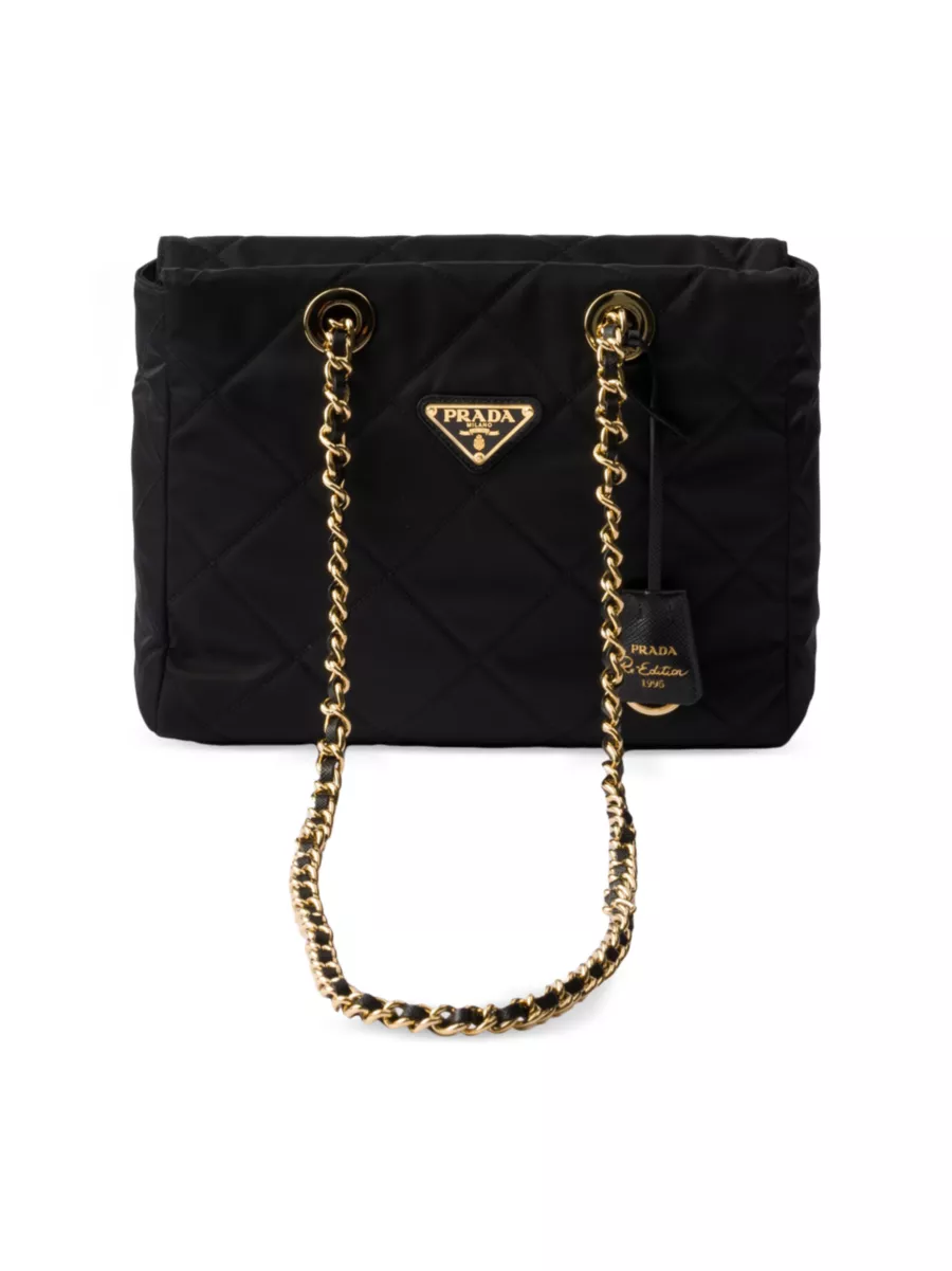 Shop Prada Re-Edition 1995 Chaine Medium Re-Nylon Tote Bag Shop Prada Re-Edition 1995 Chaine Medium Re-Nylon Tote Bag