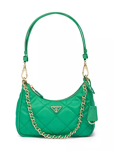 Prada Soft Padded Re-Nylon Mini-bag, Women, Mint Green