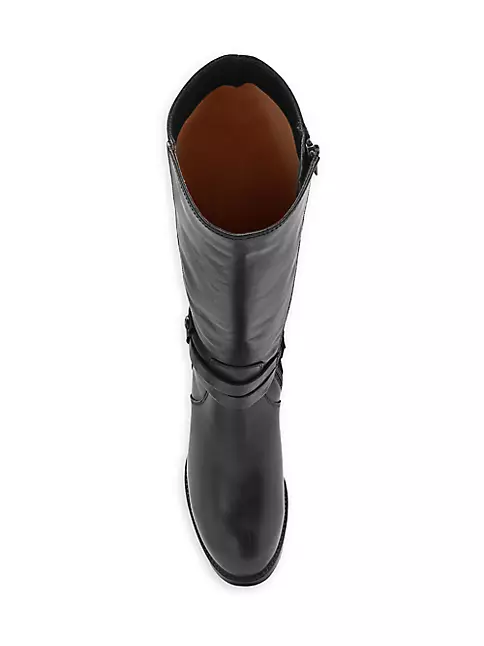 Oscar de la Renta - Brown Calf Lace-Up Knee High Boots Sz 5.5 in