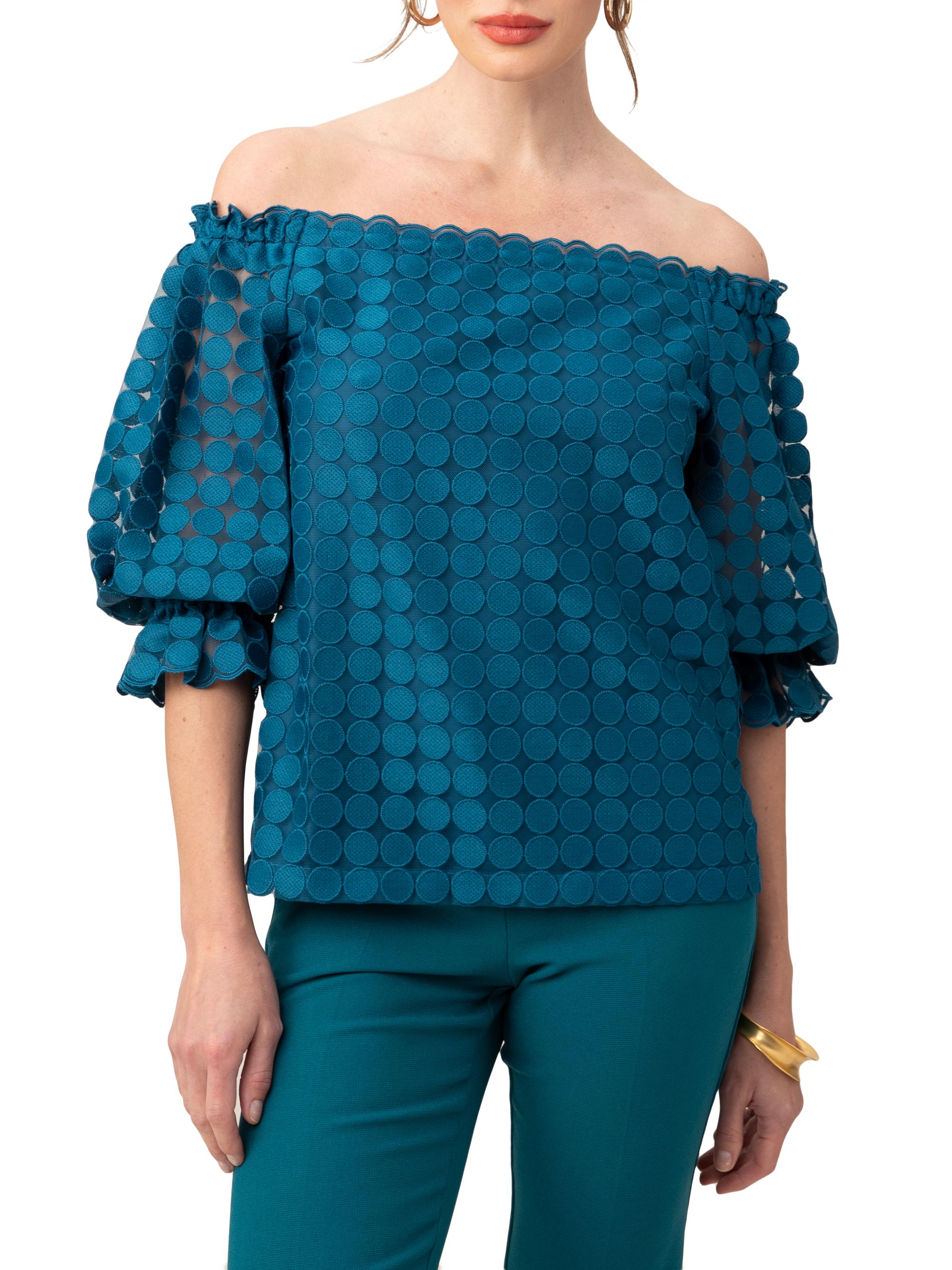 Trina Turk Women's Equinox Off-The-Shoulder Top - Bethesda Blue