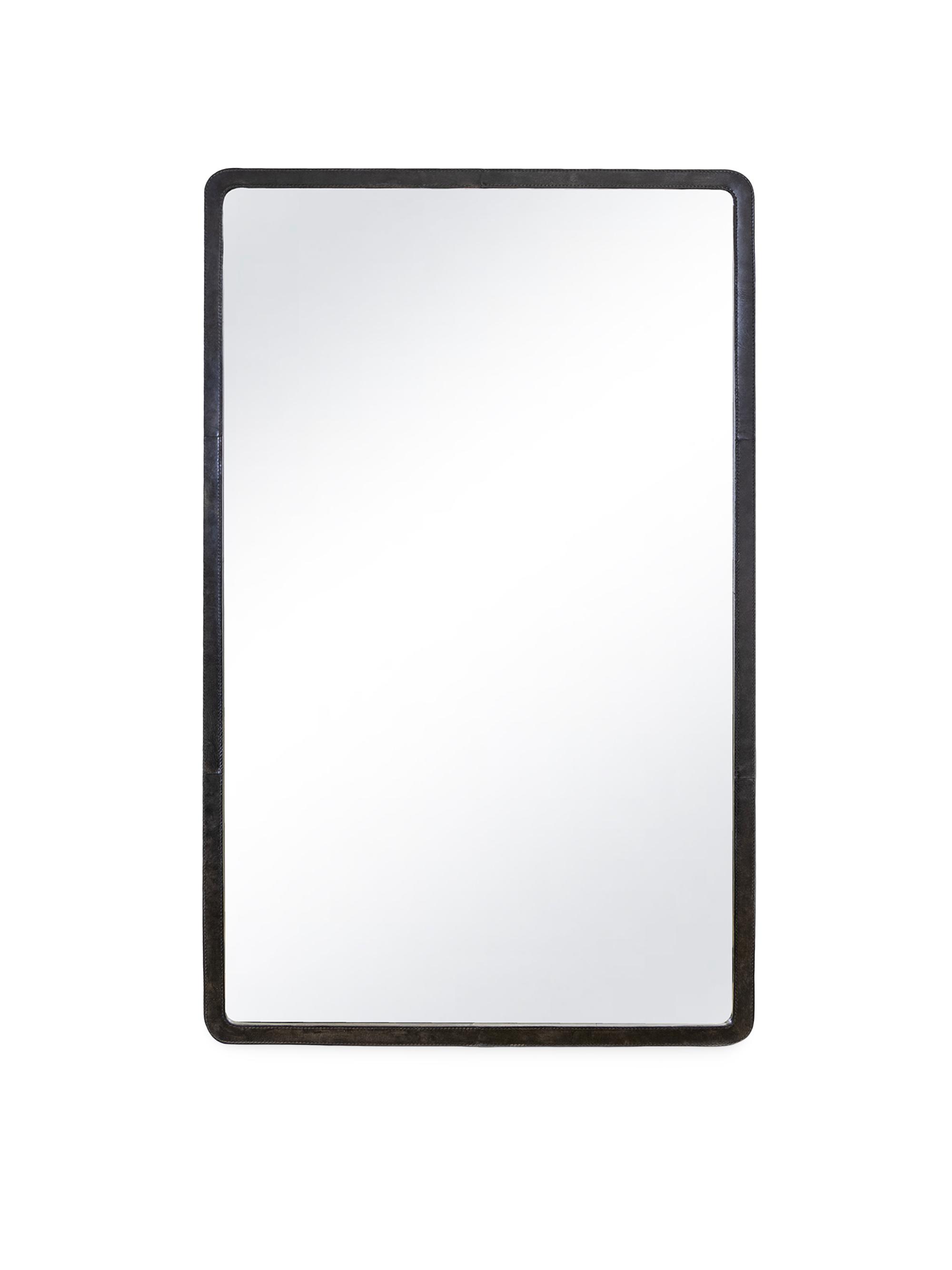 Regina Andrew Knox Leather Rectangle Mirror - Black
