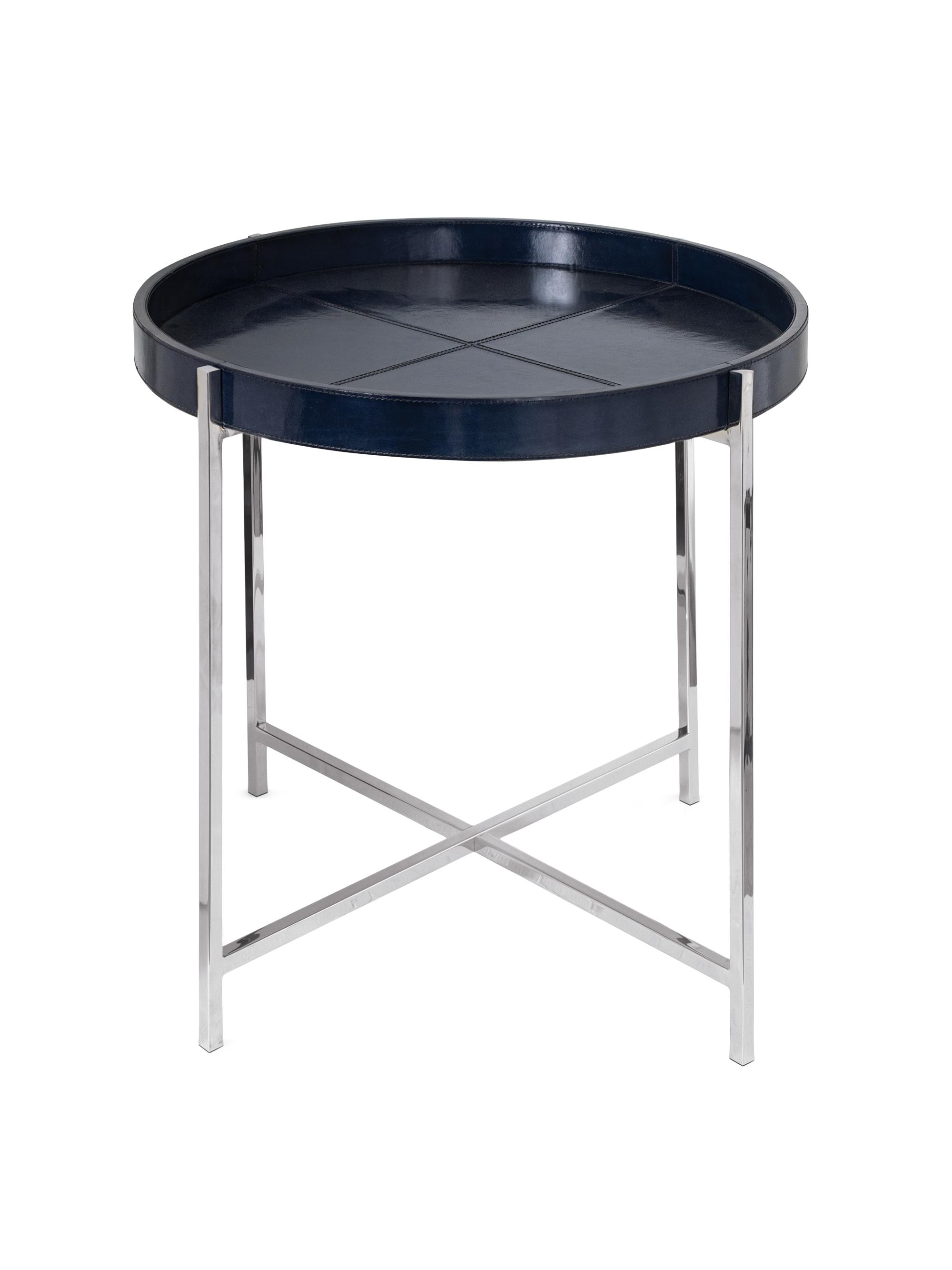 Regina Andrew Derby Leather Tray Table - Blue