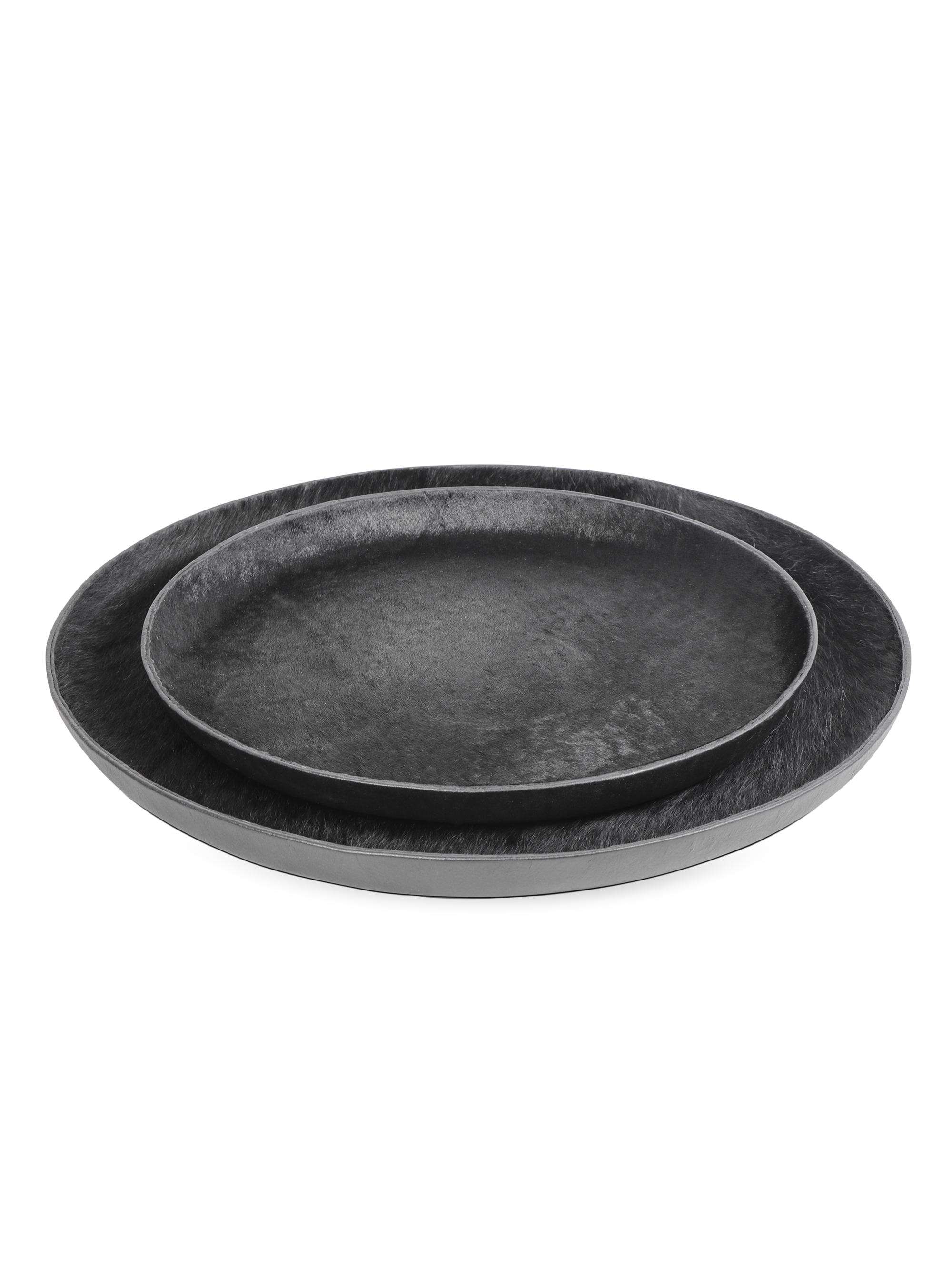 Regina Andrew Dillon Hair-On Hide Tray 2-Piece Set - Black