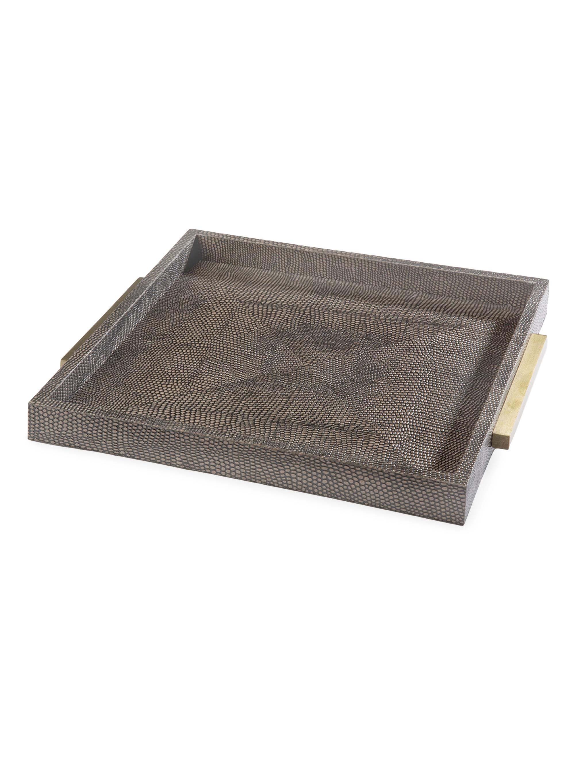 Regina Andrew Square Shagreen Boutique Tray - Brown