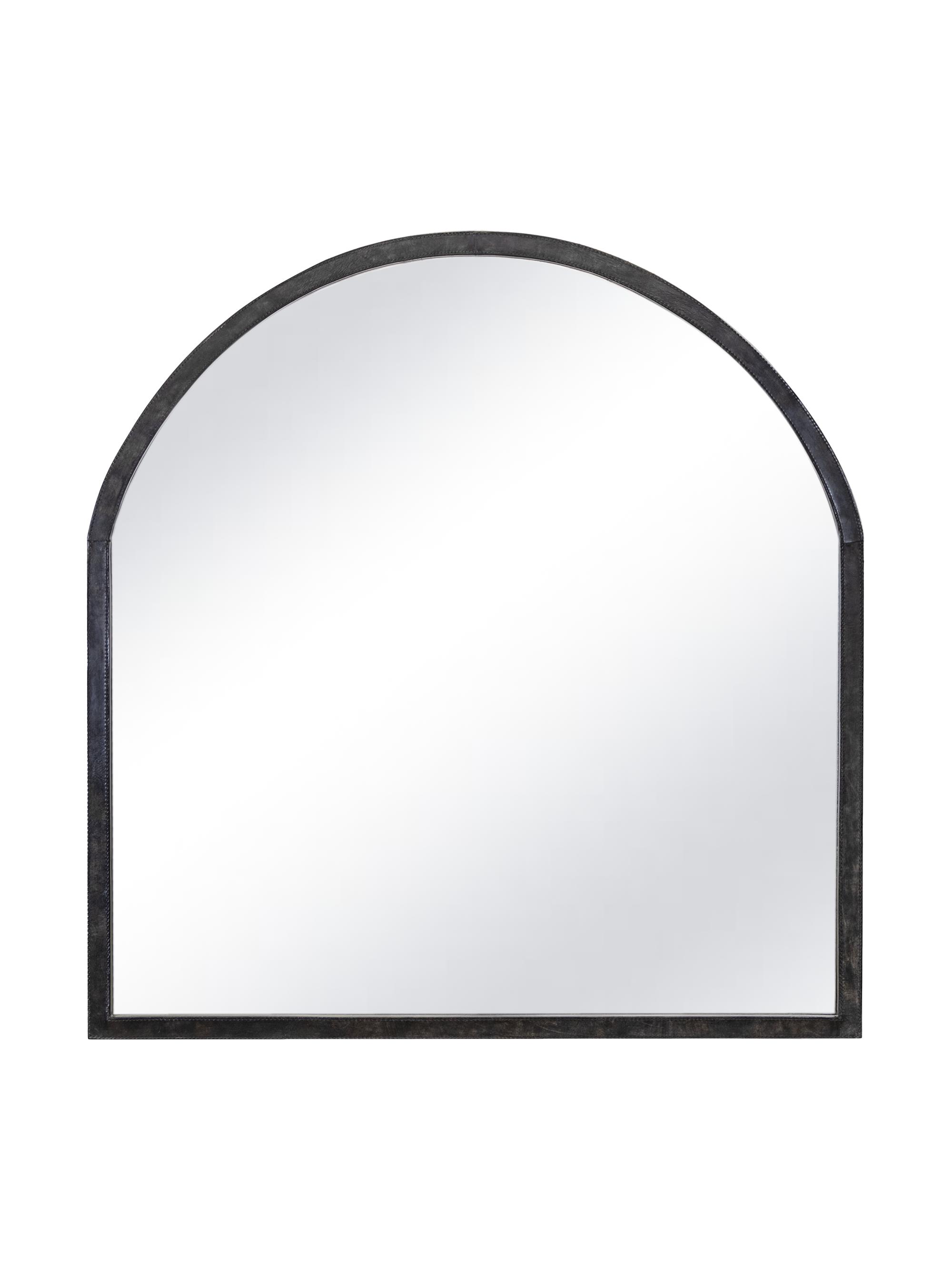 Regina Andrew Knox Leather Mantle Mirror - Black