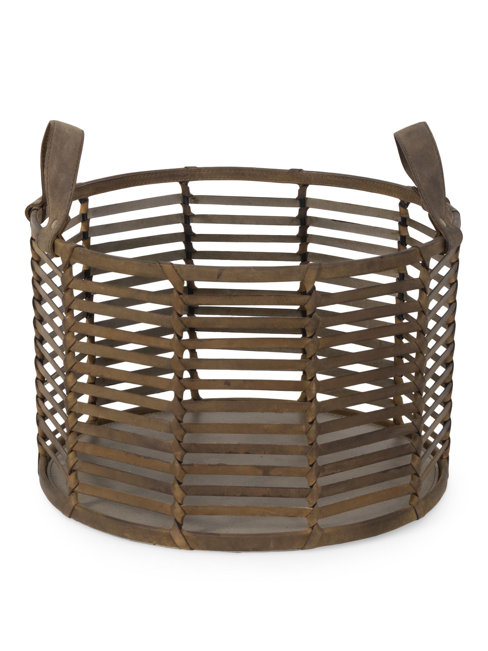 Regina Andrew Finn Leather Basket - Brown Large