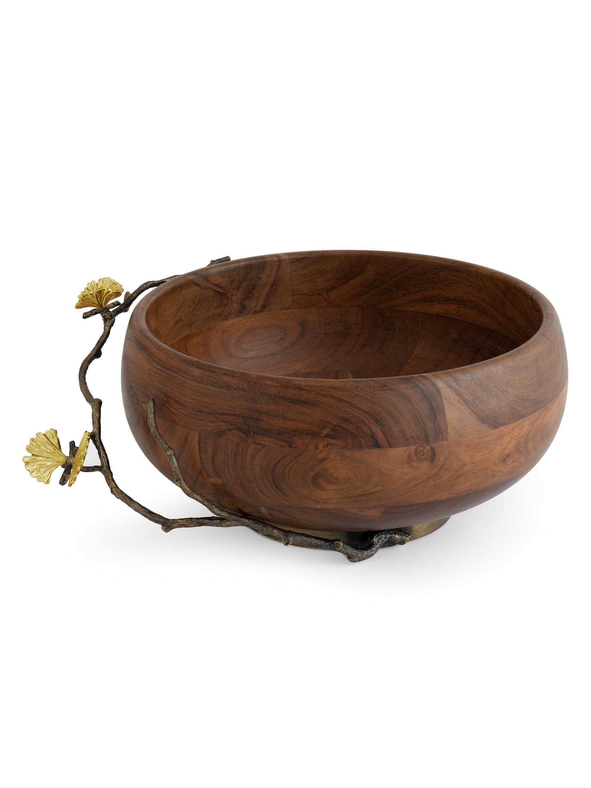 Michael Aram Butterfly Ginkgo Wood Salad Bowl