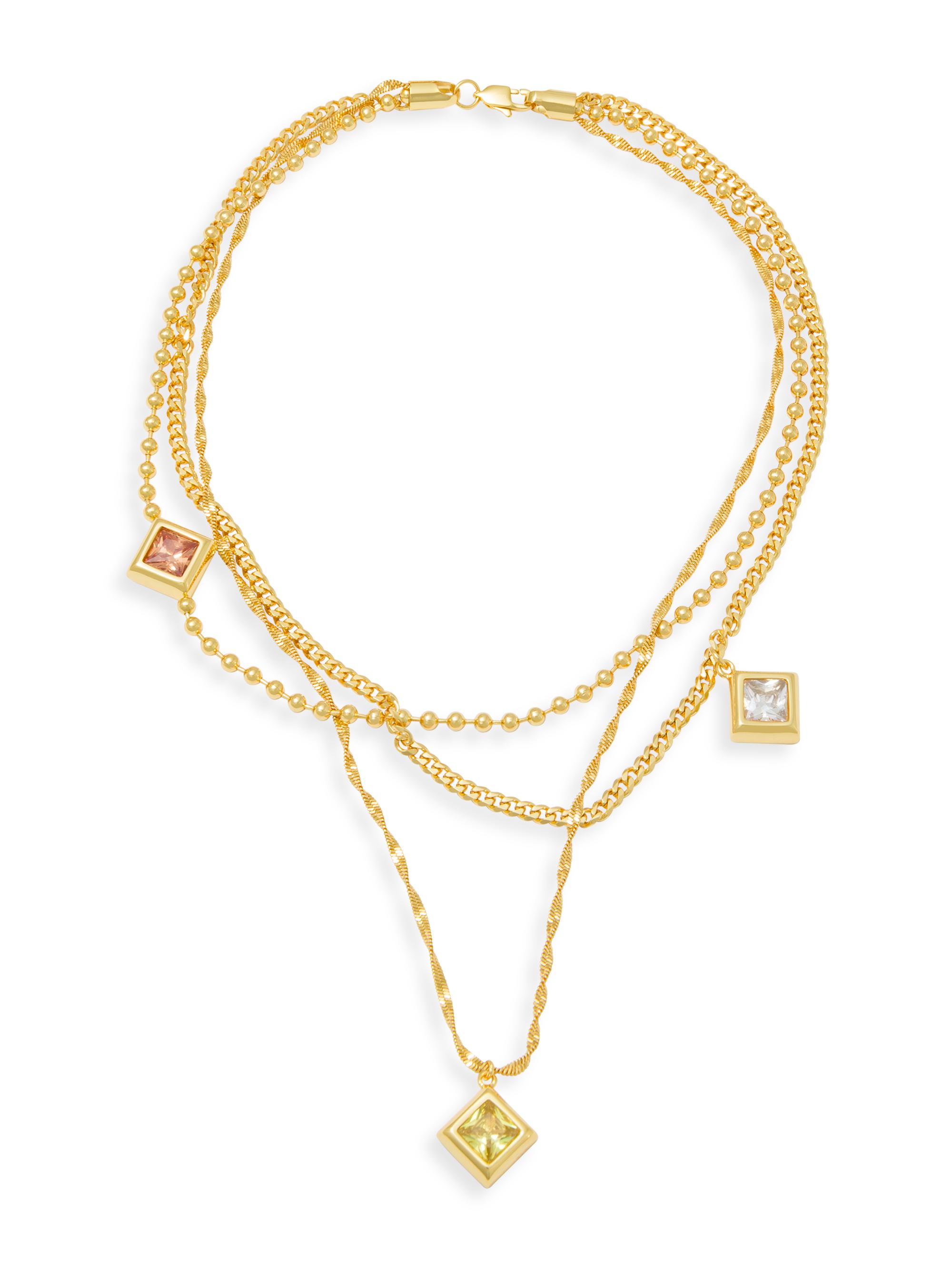 Darkai Women's Via Savona 18K Gold-Plated Cubic Zirconia 37 Necklace - Yellow Gold