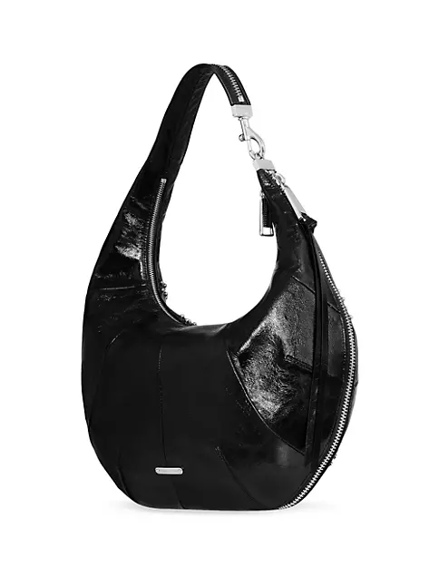 BURBERRY Studded Leather Satchel Shoulder Bag Black-US