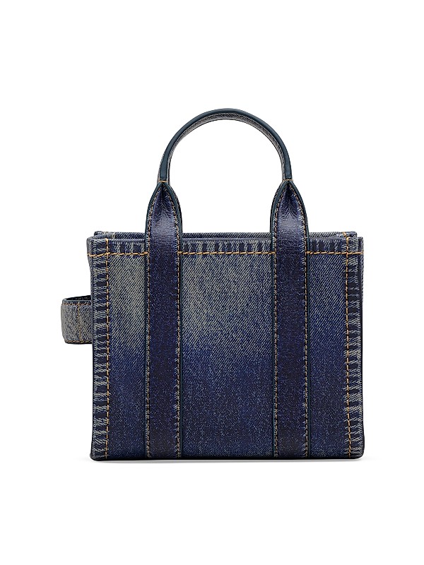 Shop Marc Jacobs The Denim-Printed Leather Crossbody Tote Shop Marc Jacobs The Denim-Printed Leather Crossbody Tote