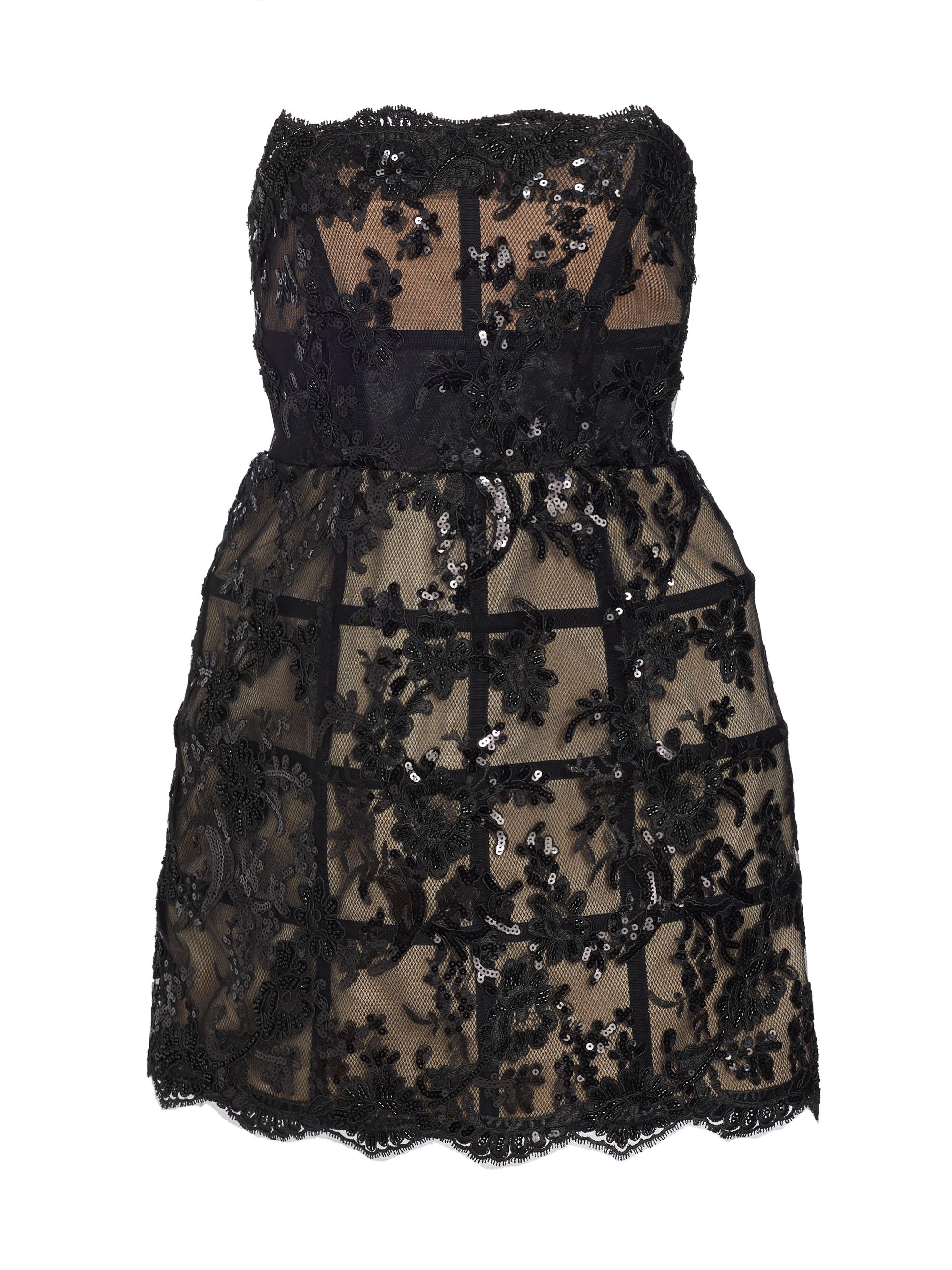 alice and olivia strapless sequin dress Alice + Olivia Sibella Sequin Strapless Draped Bow Back Dress