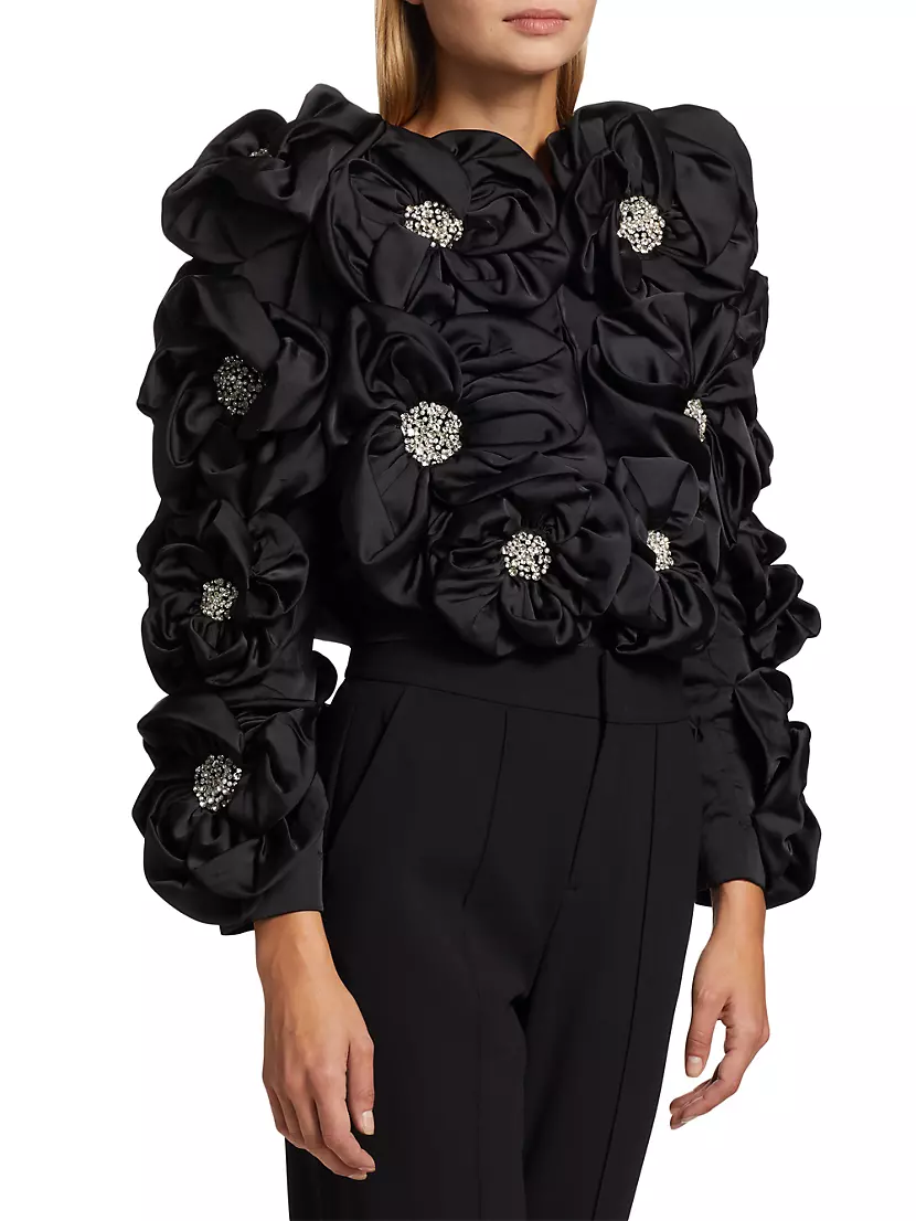 Embroidered Trim Abstract Jacquard Robe Jacket - Ready-to-Wear 1AC3I8