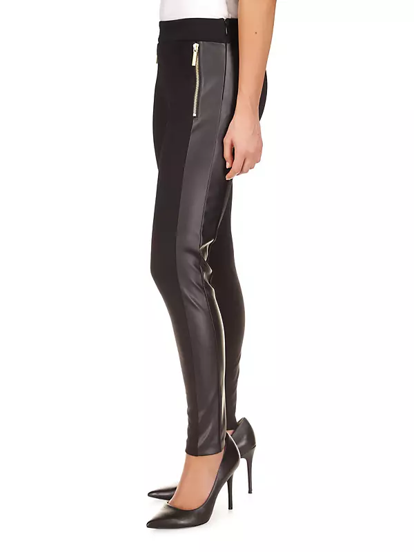 Michael Michael Kors Faux Leather Leggings Pants, Black, 8 at   Women's Clothing store