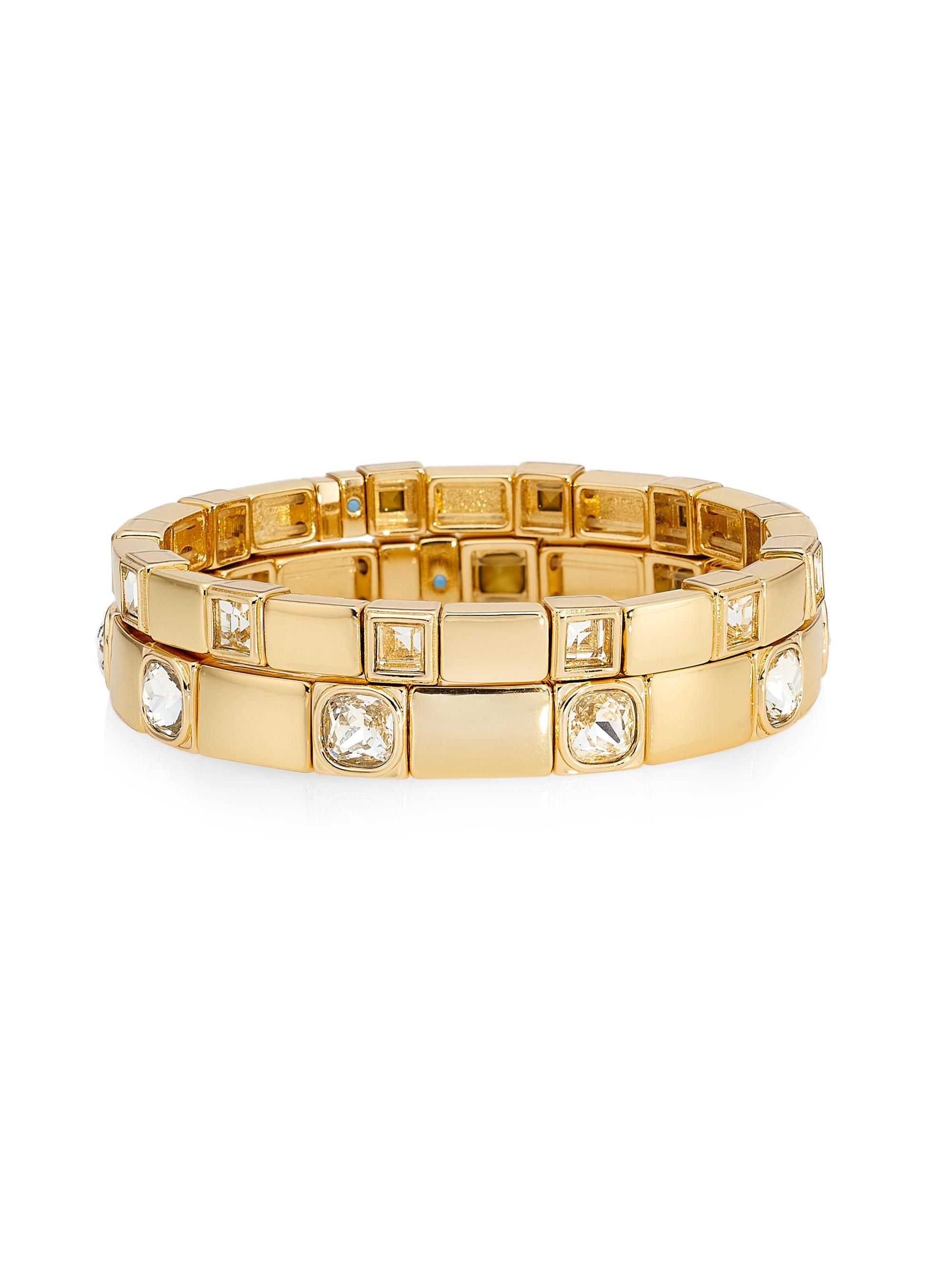 Roxanne Assoulin Women's Gem Palace Swank 2-Piece Goldtone & Crystal Bracelet Set - Diamond