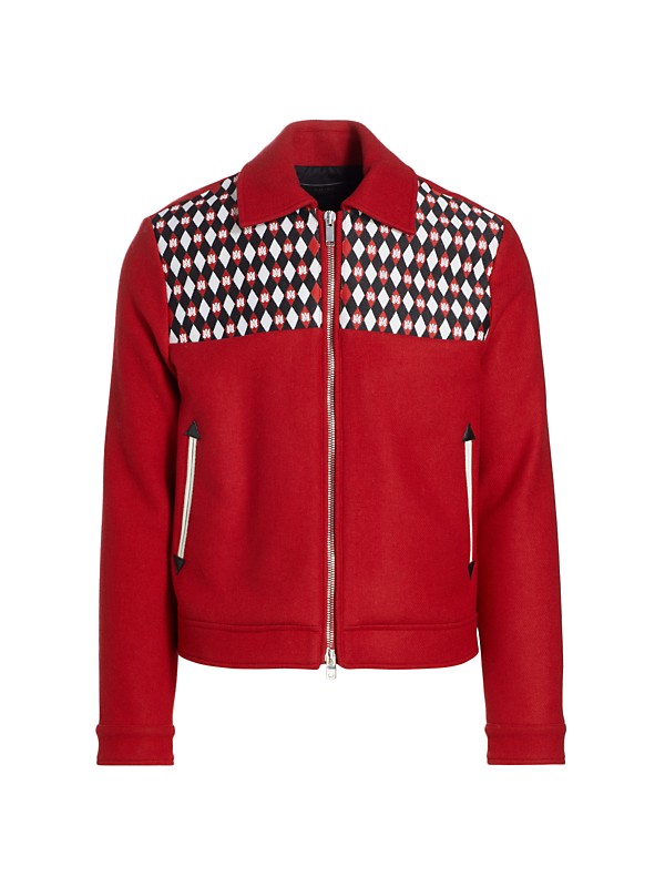 Shop Amiri Diamond Embroidered Work Jacket | Saks Fifth Avenue Shop Amiri Diamond Embroidered Work Jacket | Saks Fifth Avenue
