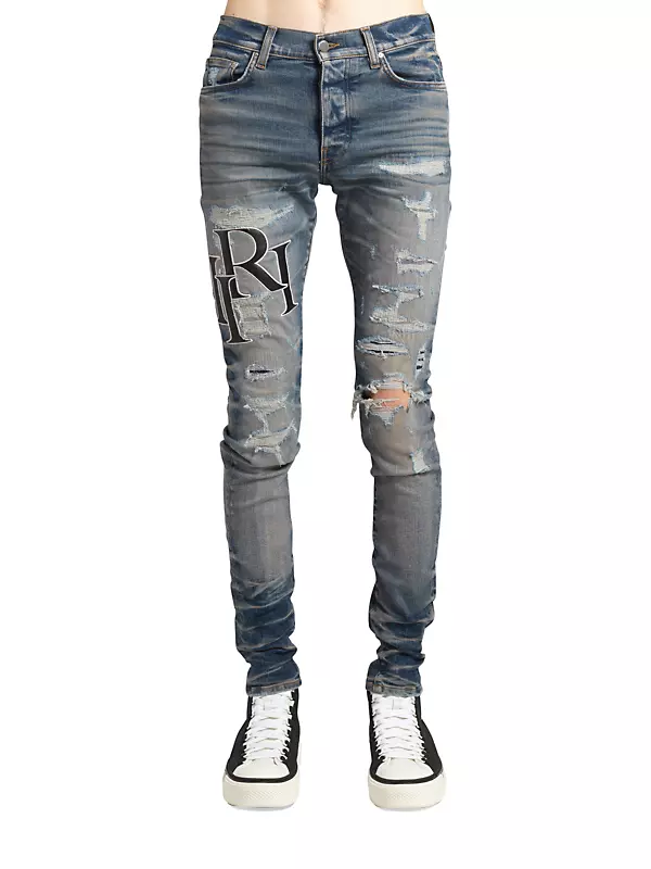 Amiri Jeans With Decorative Chains in Blue for Men