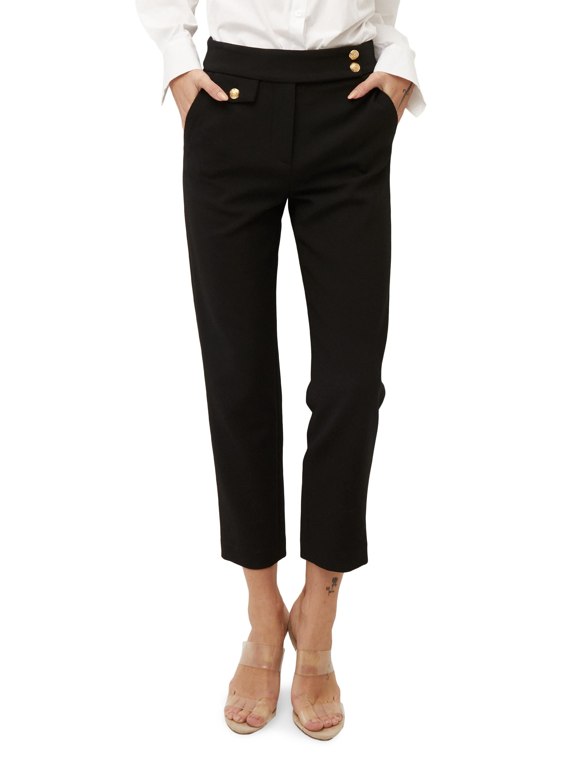 Veronica Beard Women's Renzo Straight-Leg Ankle-Crop Pants - Black Gold | Thumbnail 3