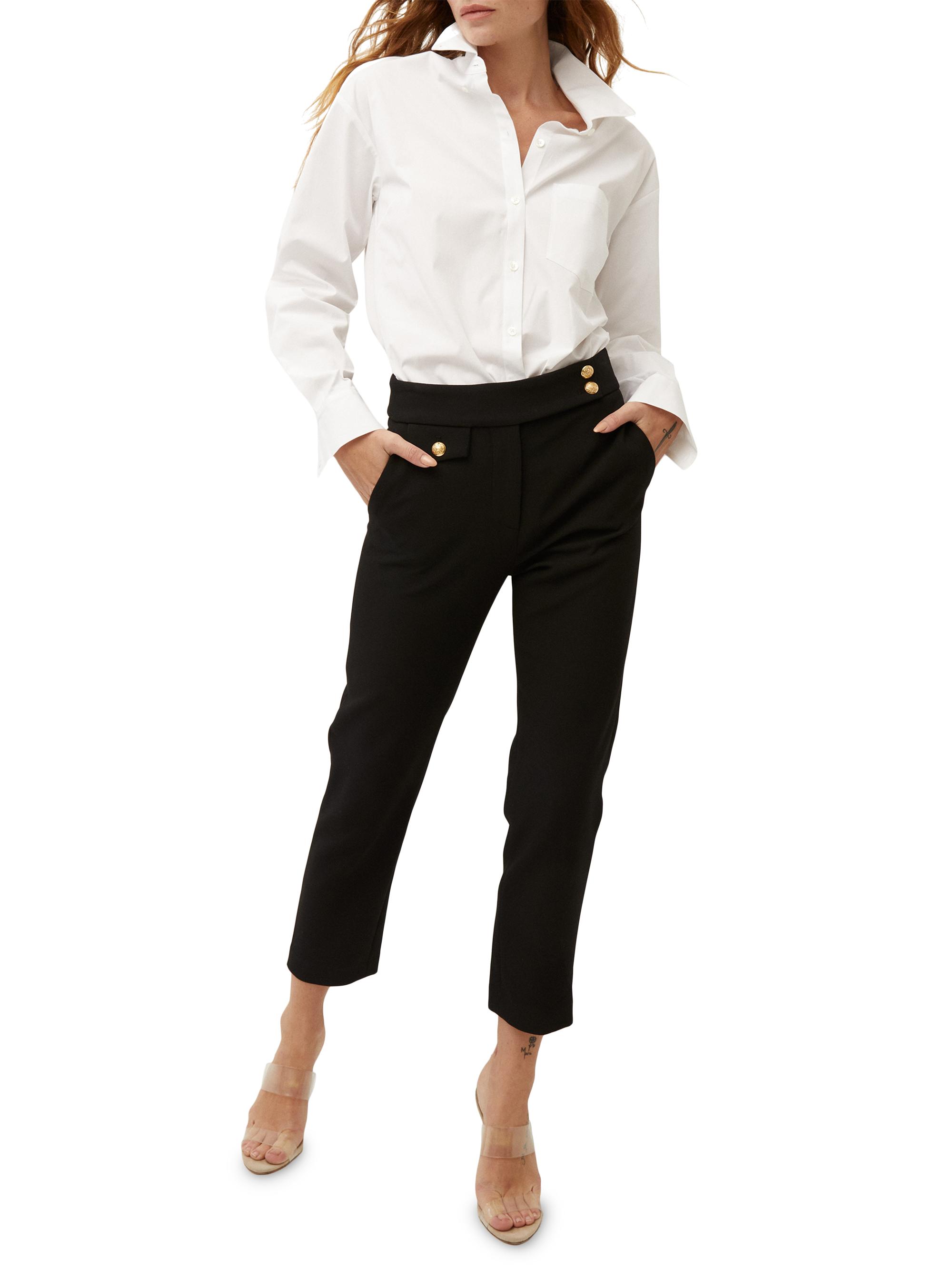 Veronica Beard Women's Renzo Straight-Leg Ankle-Crop Pants - Black Gold | Thumbnail 2