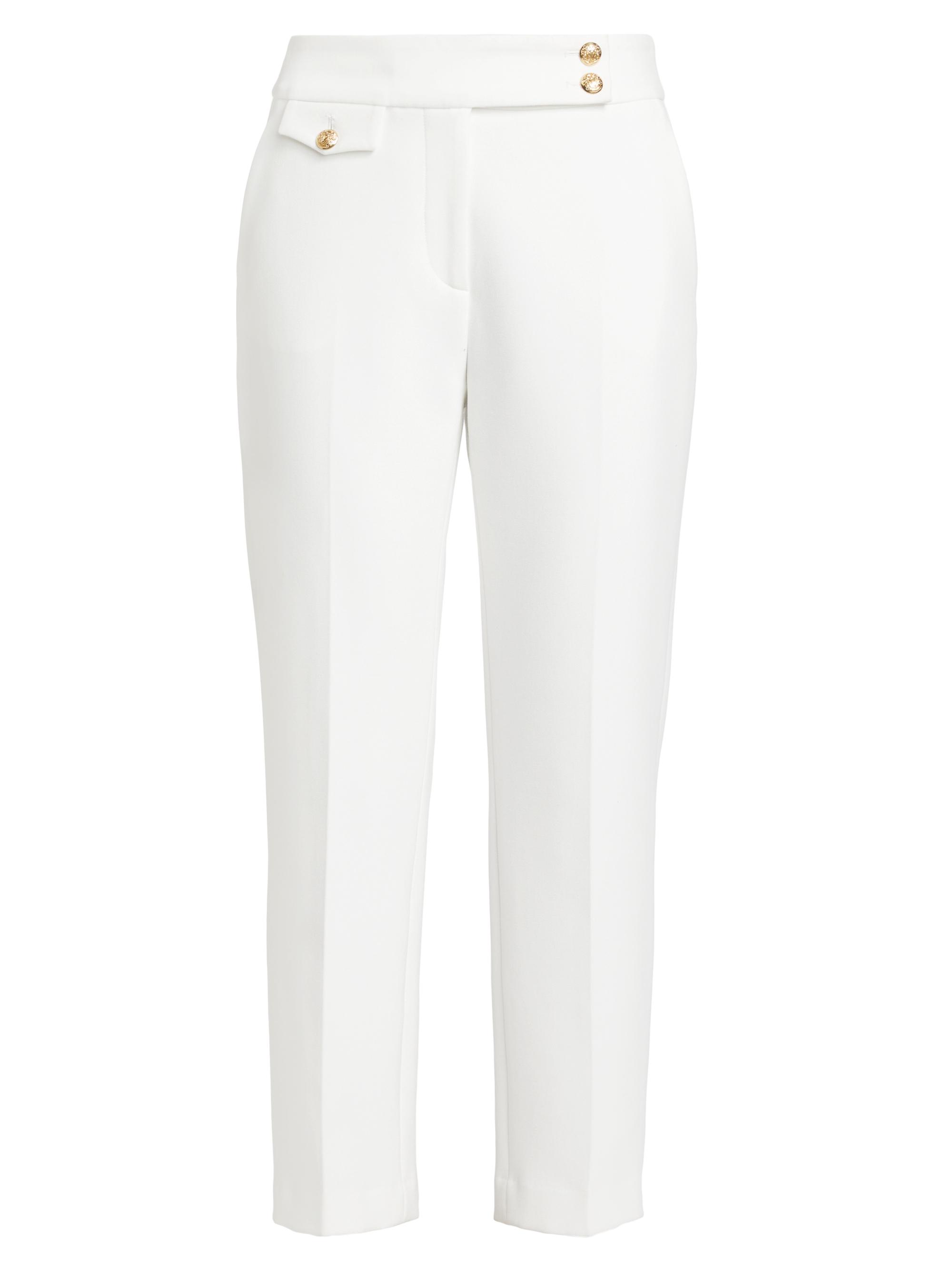 Veronica Beard Women's Renzo Straight-Leg Ankle-Crop Pants - Off White Gold