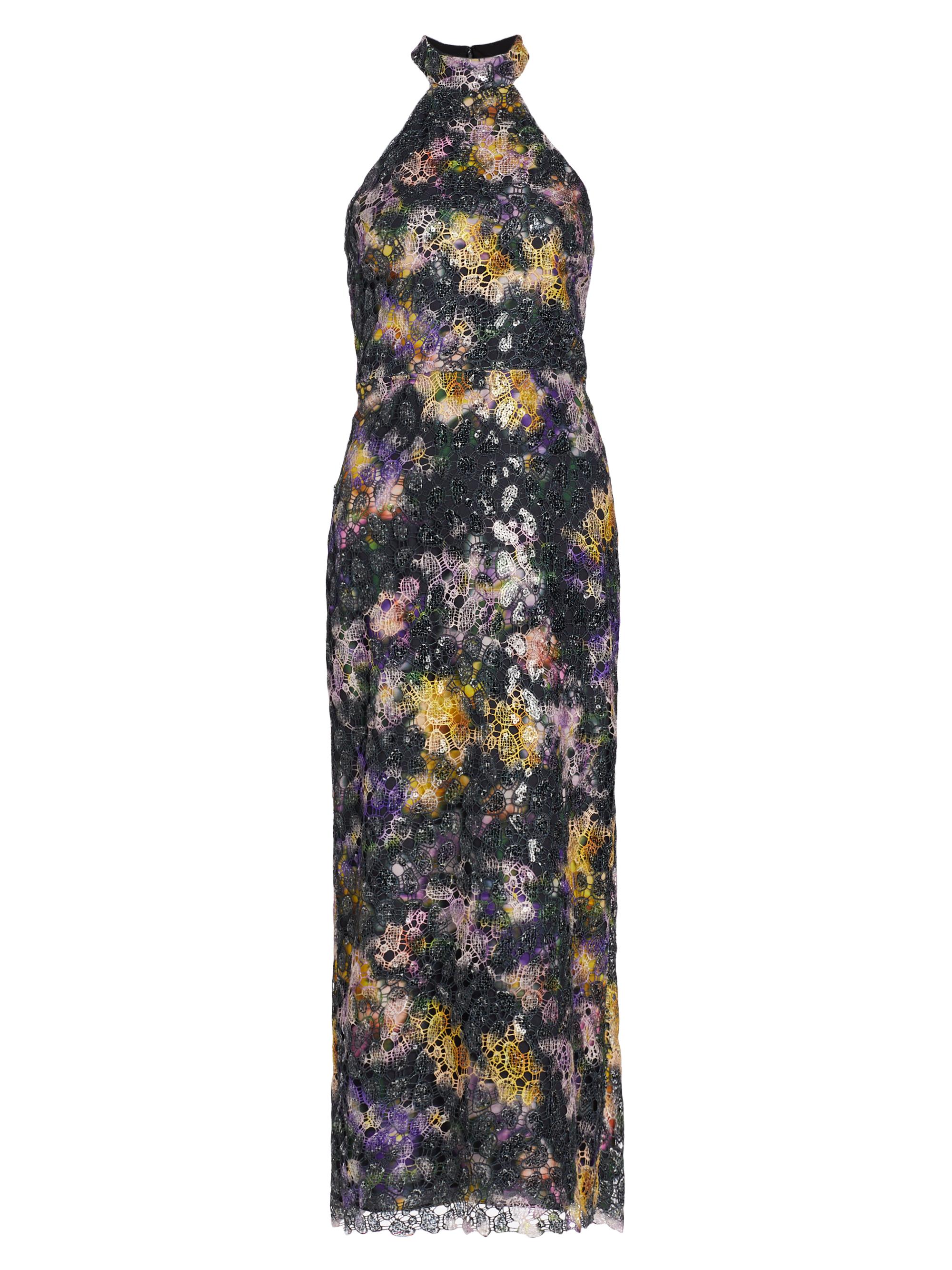ML Monique Lhuillier Women's Leaha Floral Lace Midi-Dress - Iris Blur
