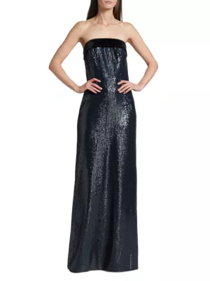 ml monique lhuillier paris sequin dress Leopard Sequin Gown 10 / Leopard