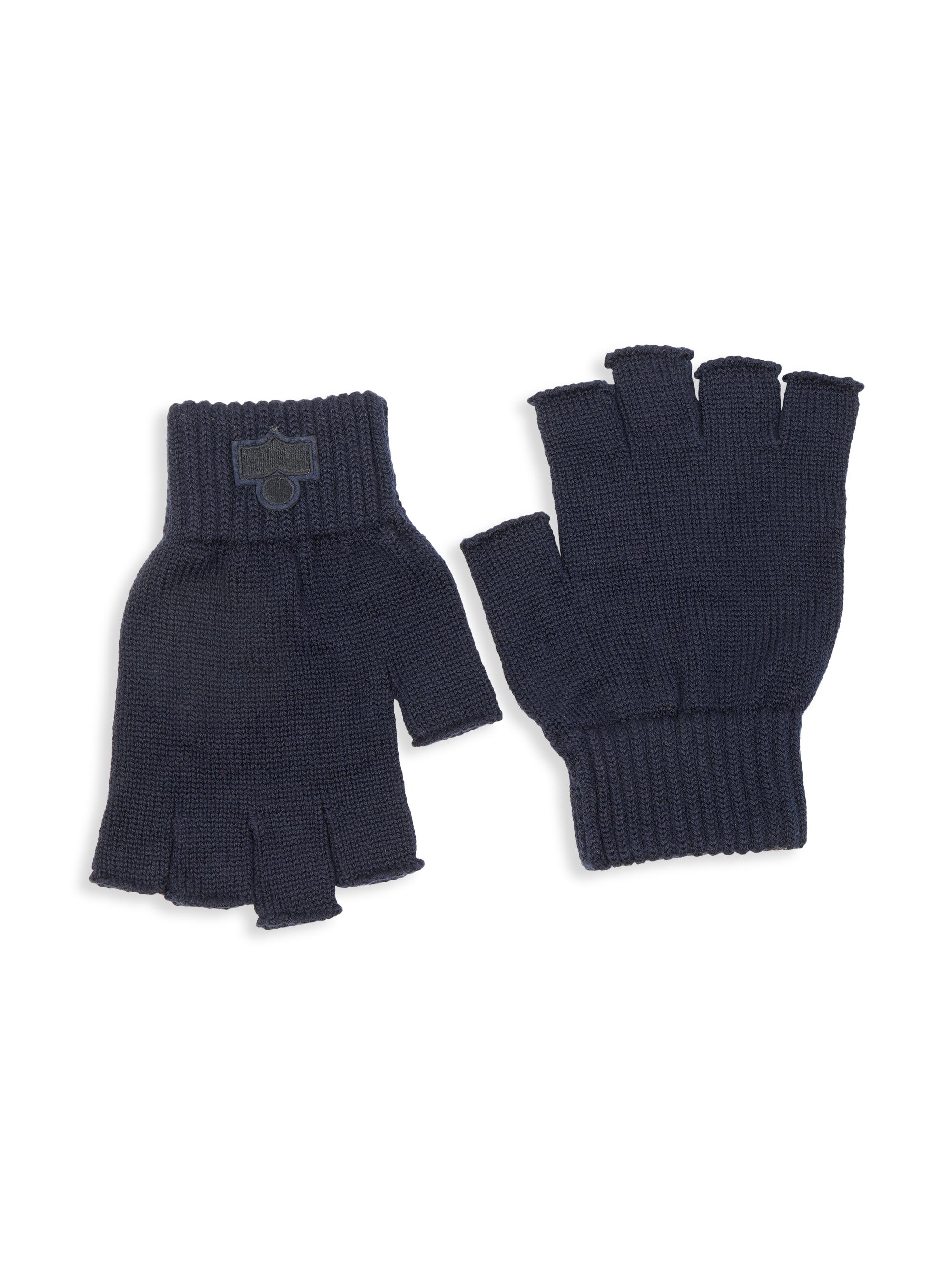 Isabel Marant Women's Blaise Logo Appliquè Wool Fingerless Gloves - Midnight