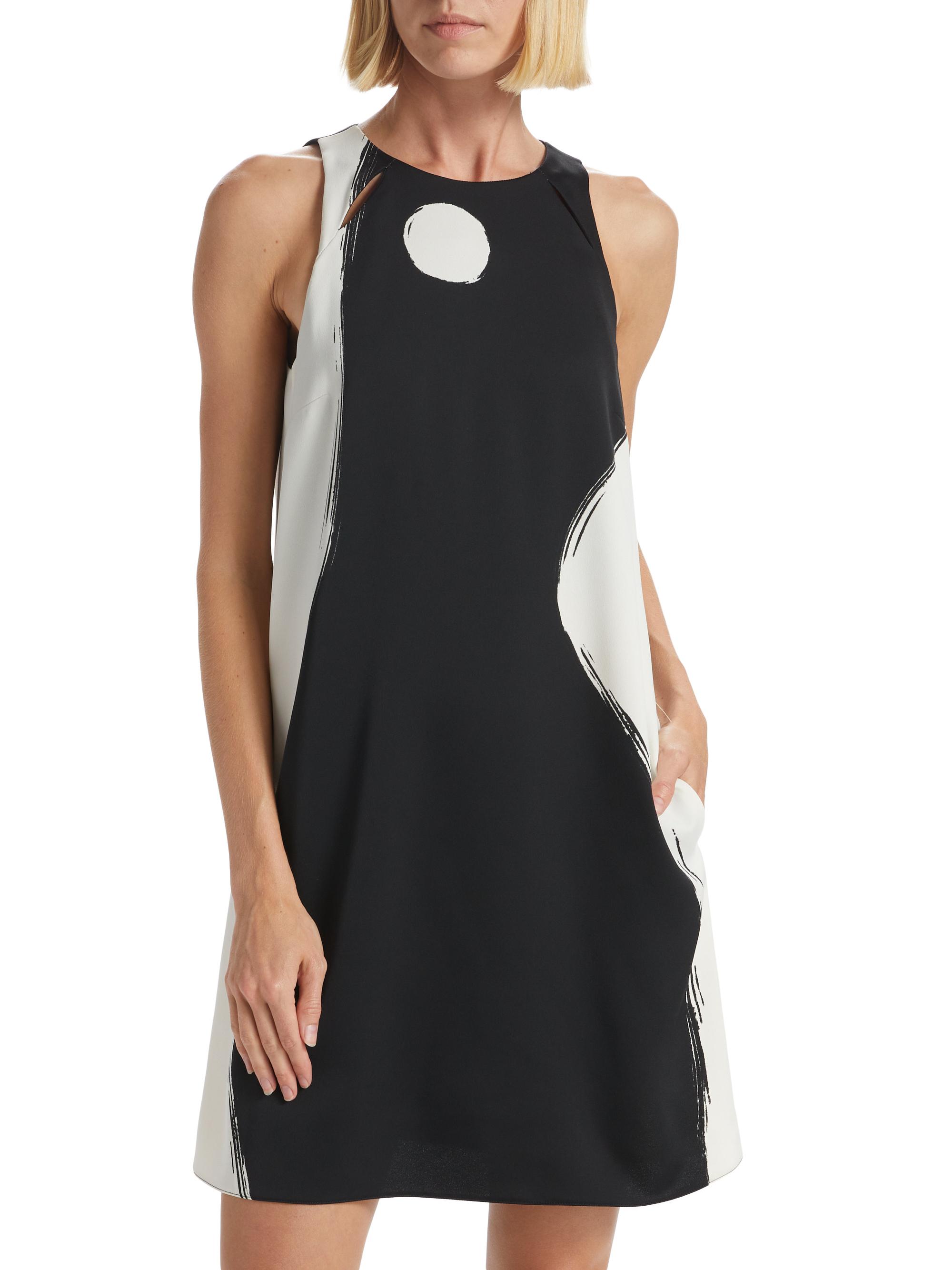 Marella Marella Art.365 Farad Abstract-Print Crepe A-Line Dress