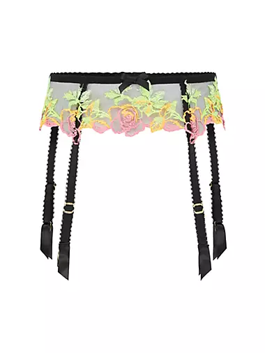 Callypso Embroidered Lace Garter Belt