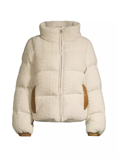 Cropped Monogram Puffer Jacket, Beige, Contact Seller for Other Sizes