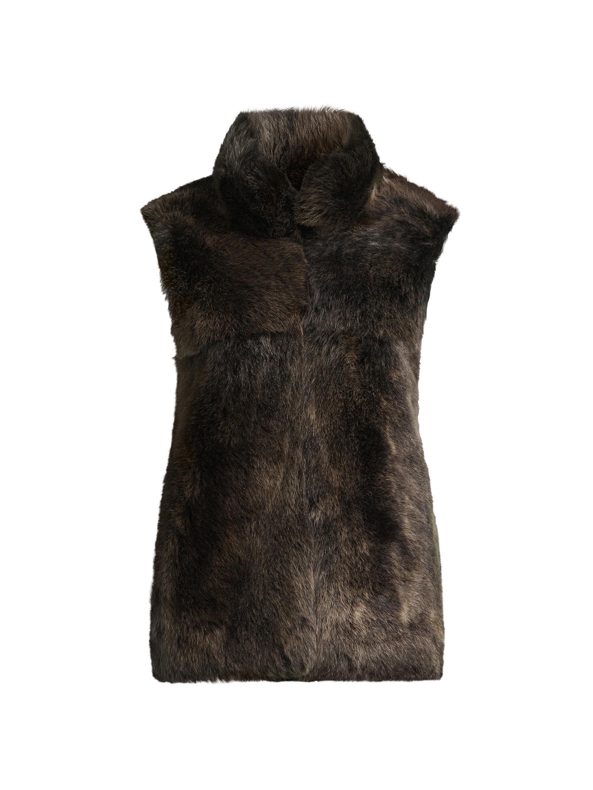 Pologeorgis Women's Brisa Shearling Vest - Brown Multi