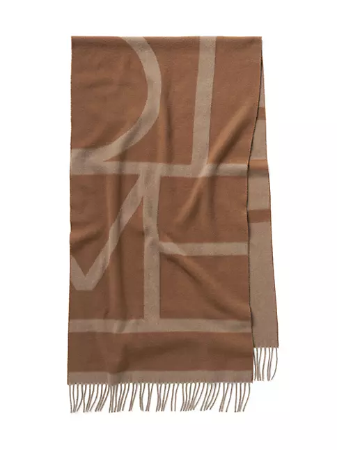 Monogram wool scarf (Brown