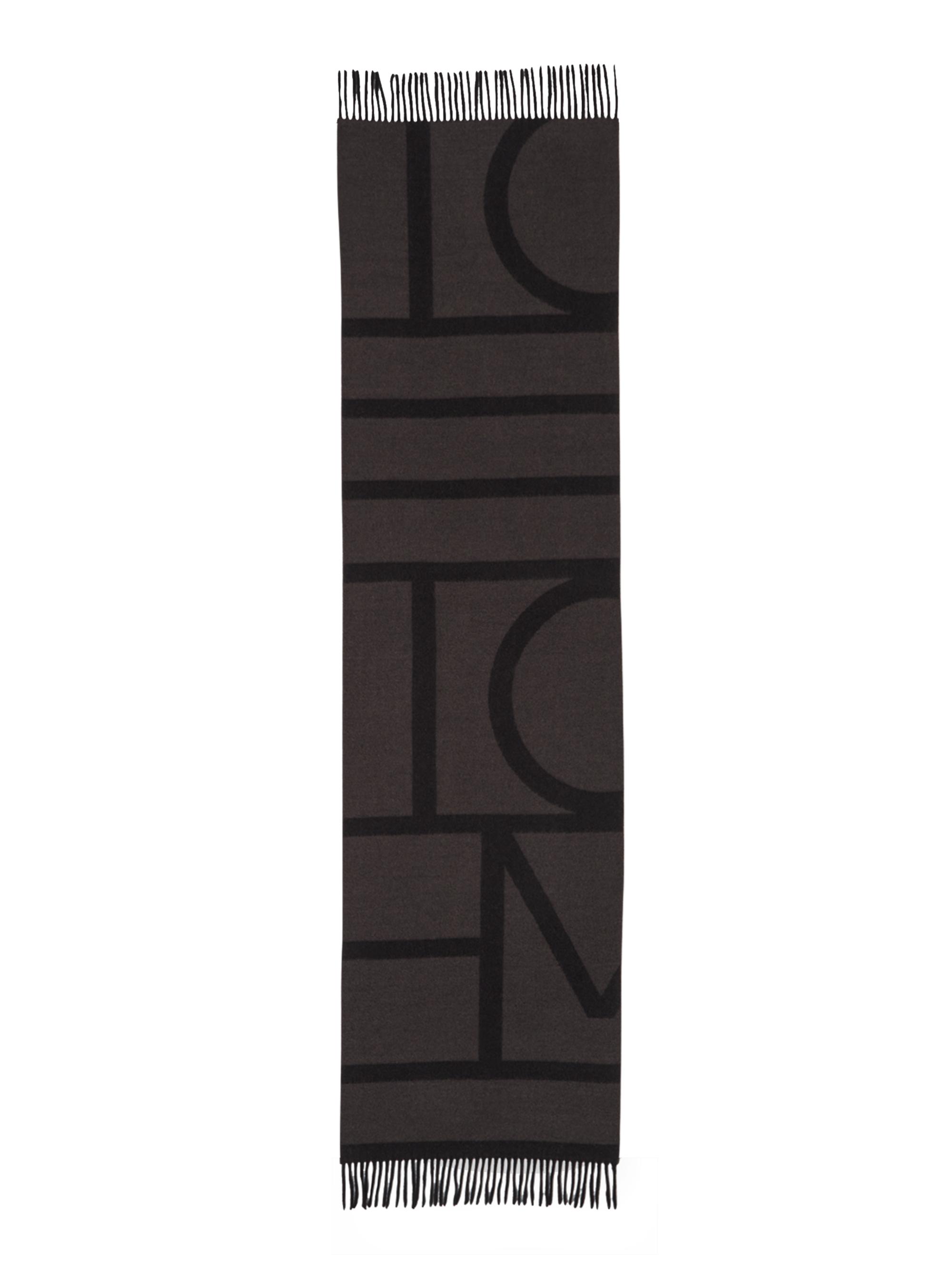 Toteme Women's Monogram Jacquard Wool Scarf - Charcoal
