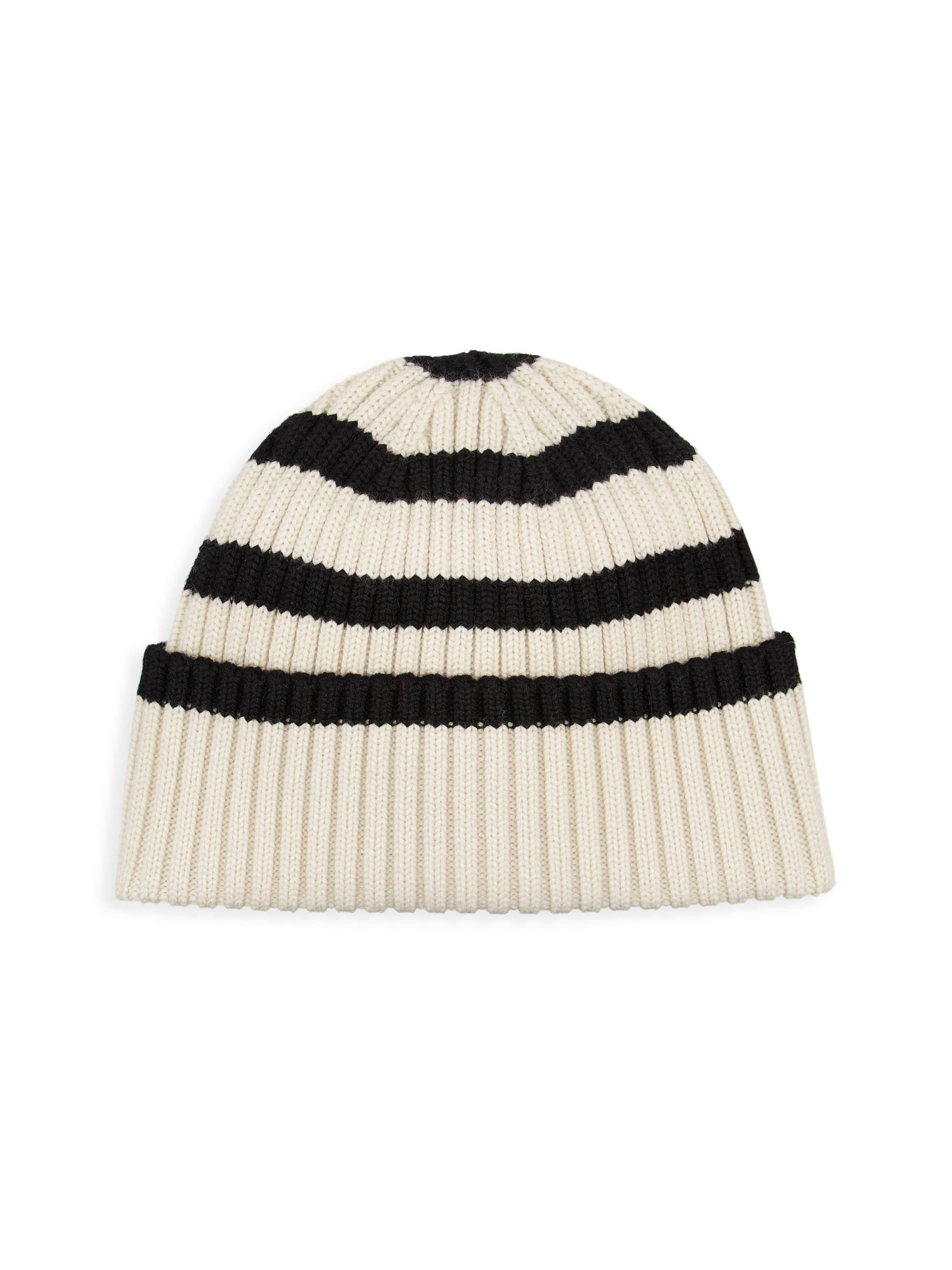 Toteme Women's Signature Striped Wool Beanie - Light Sand