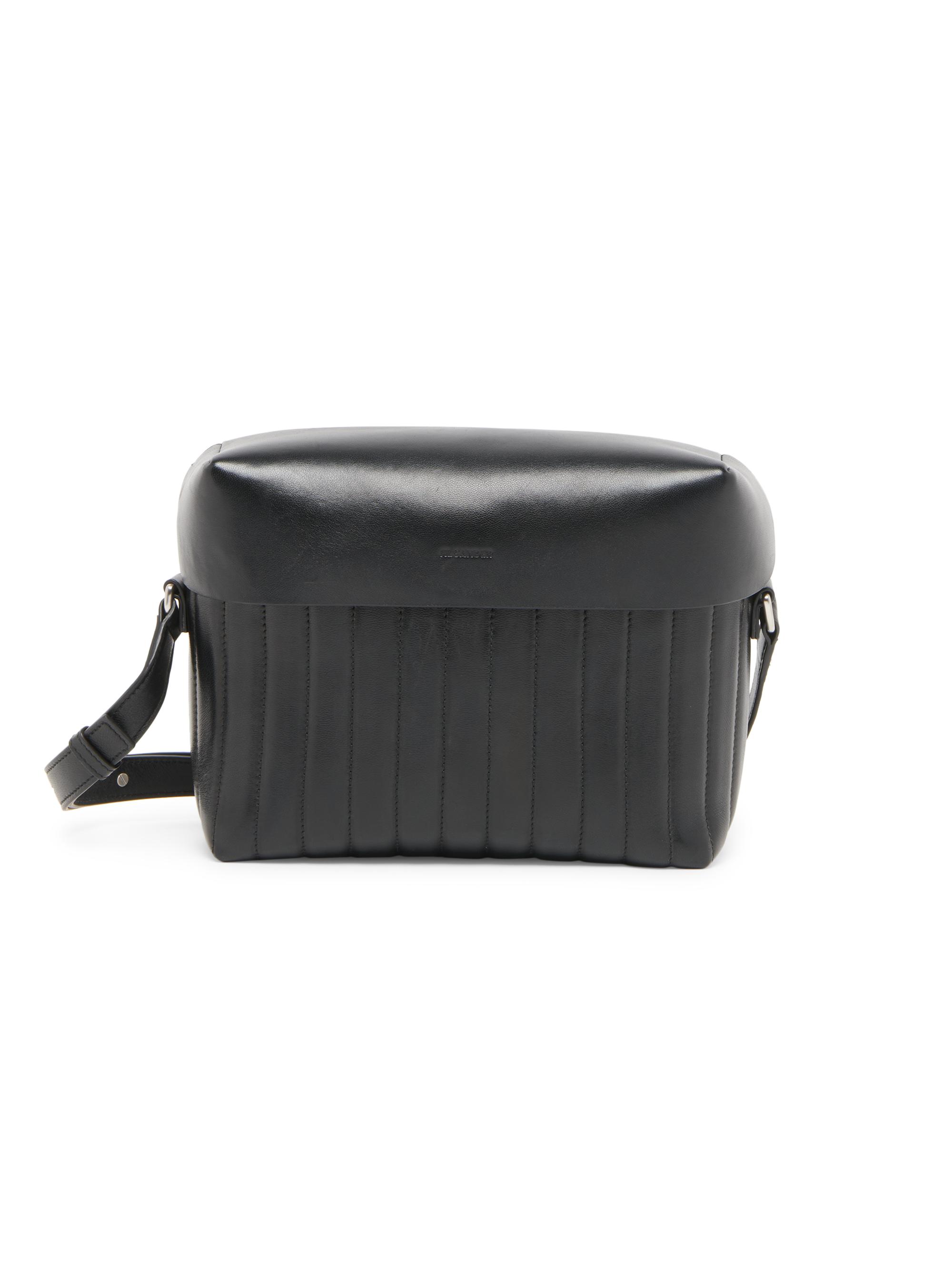 Jil Sander Men's Quilted Leather Shoulder Bag - Black