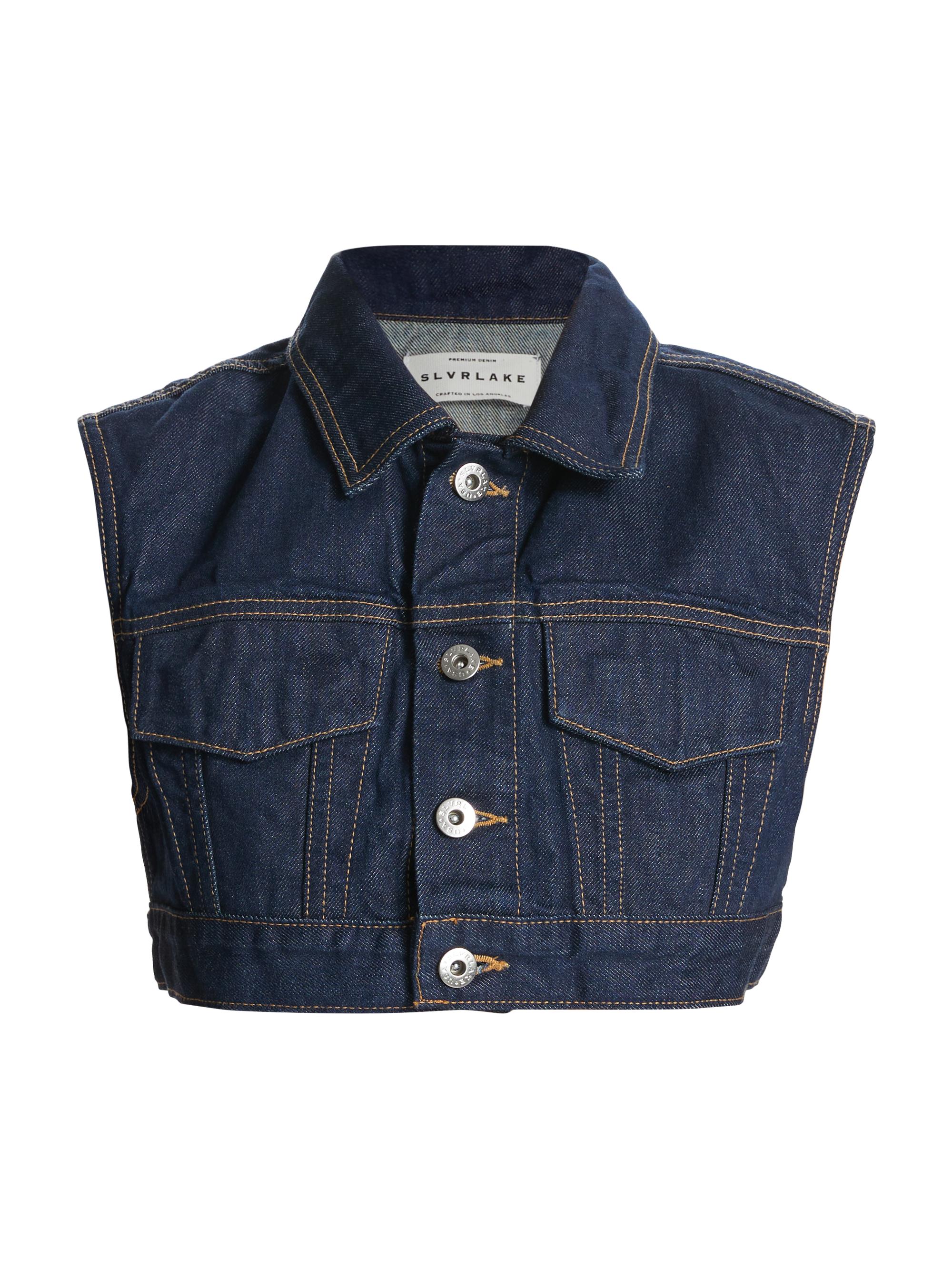 SLVRLAKE Women's Ultra Crop Trucker Vest - Midnight Mile