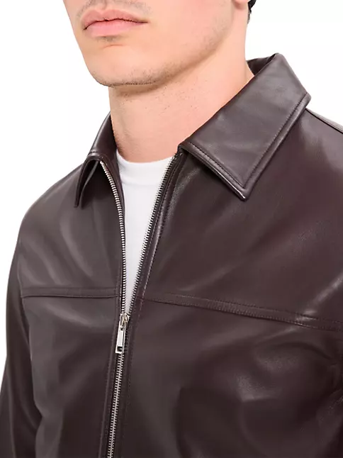 Theory Leather Varsity Jacket
