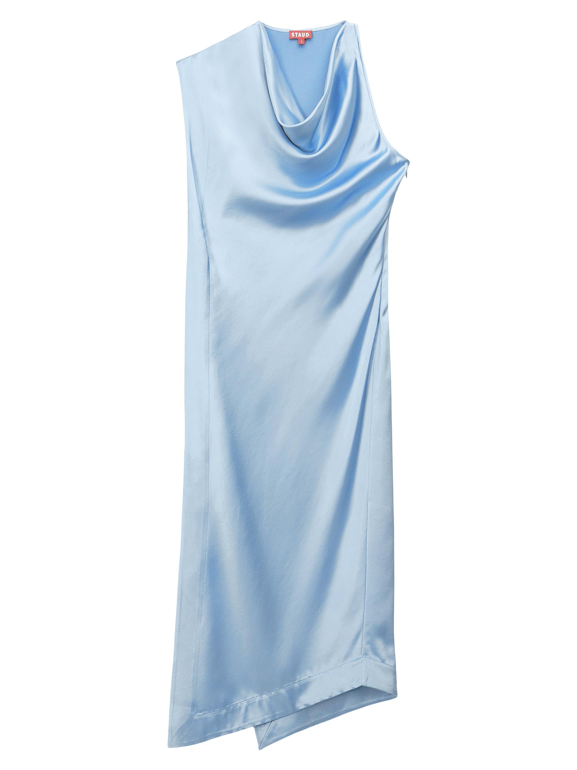 Staud Women's Troupe Satin Cowl-Neck Midi Dress - French Blue