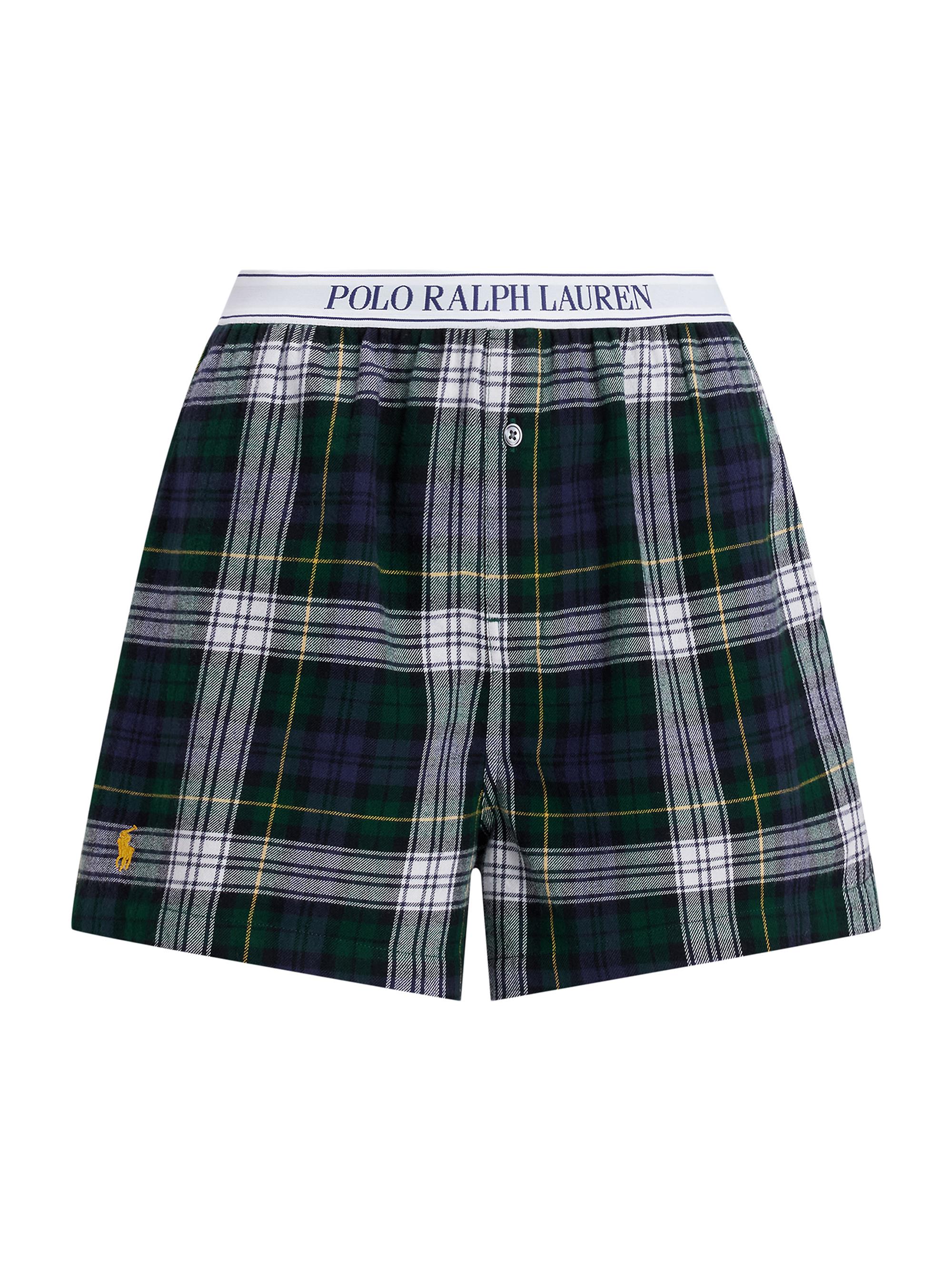 Polo Ralph Lauren Women's Plaid Flannel Boxer Short - Evergreen Plaid