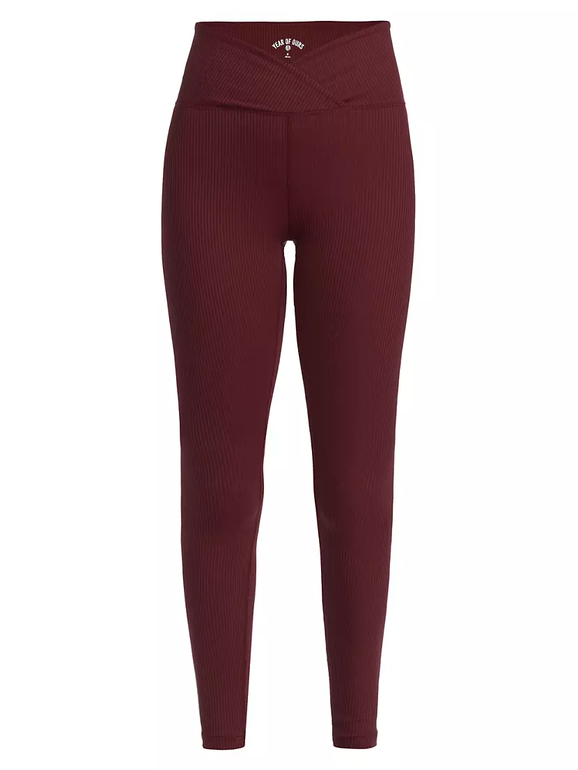 Shop Year of Ours Veronica Ribbed Cross-Over Leggings