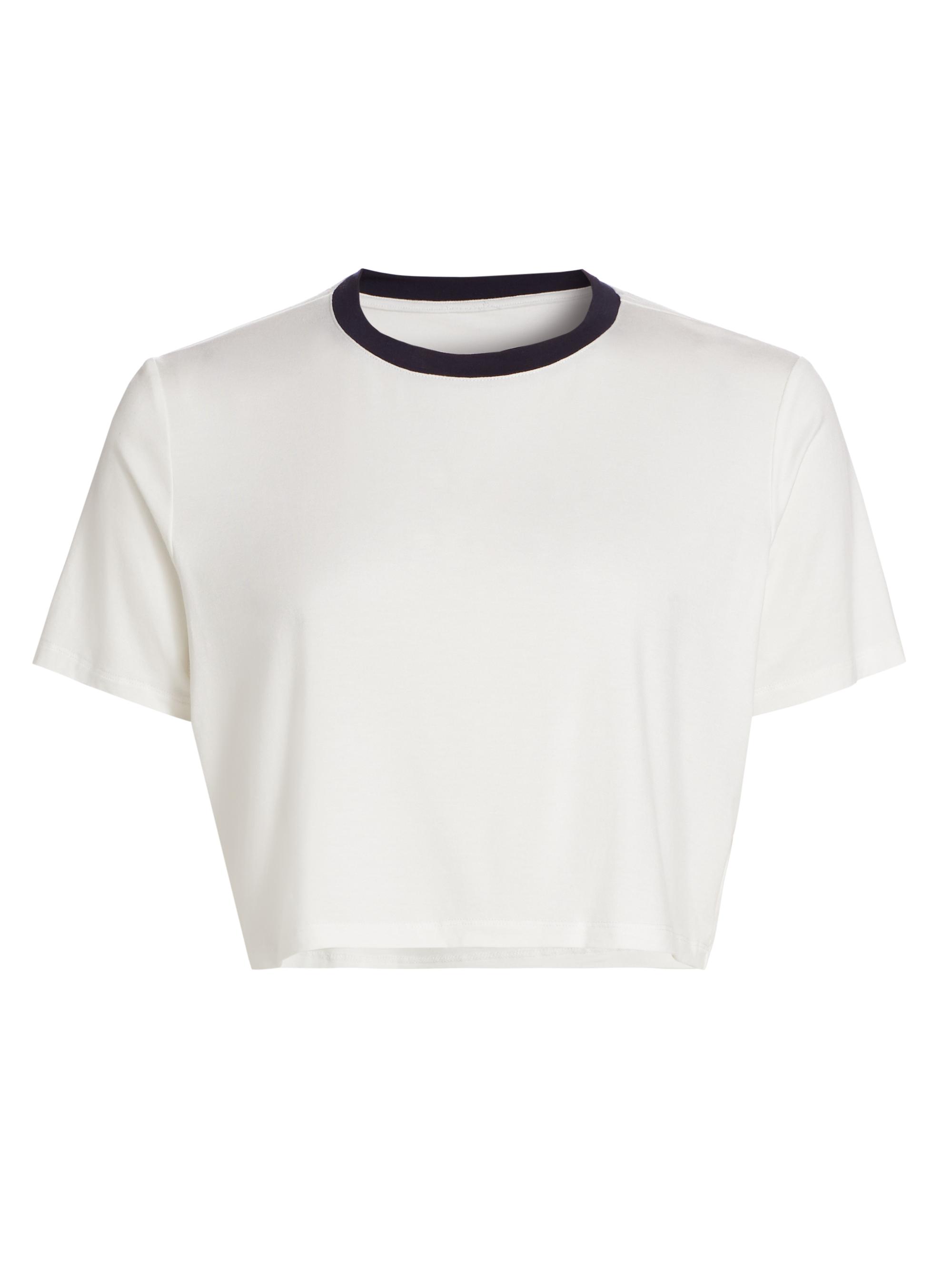 Splits59 Women's Djuana Ringer Crop T-Shirt - White Indigo